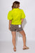 Lime Bubble Sleeve Shirred V-Neck Blouse - Gaudie & Co. Texas Boutique