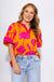 Tangerine V-Neck Puff Sleeve Top - Umgee - Gaudie & Co. Southeast Texas Boutique