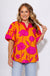 Tangerine V-Neck Puff Sleeve Top - Umgee - Gaudie & Co. Southeast Texas Boutique