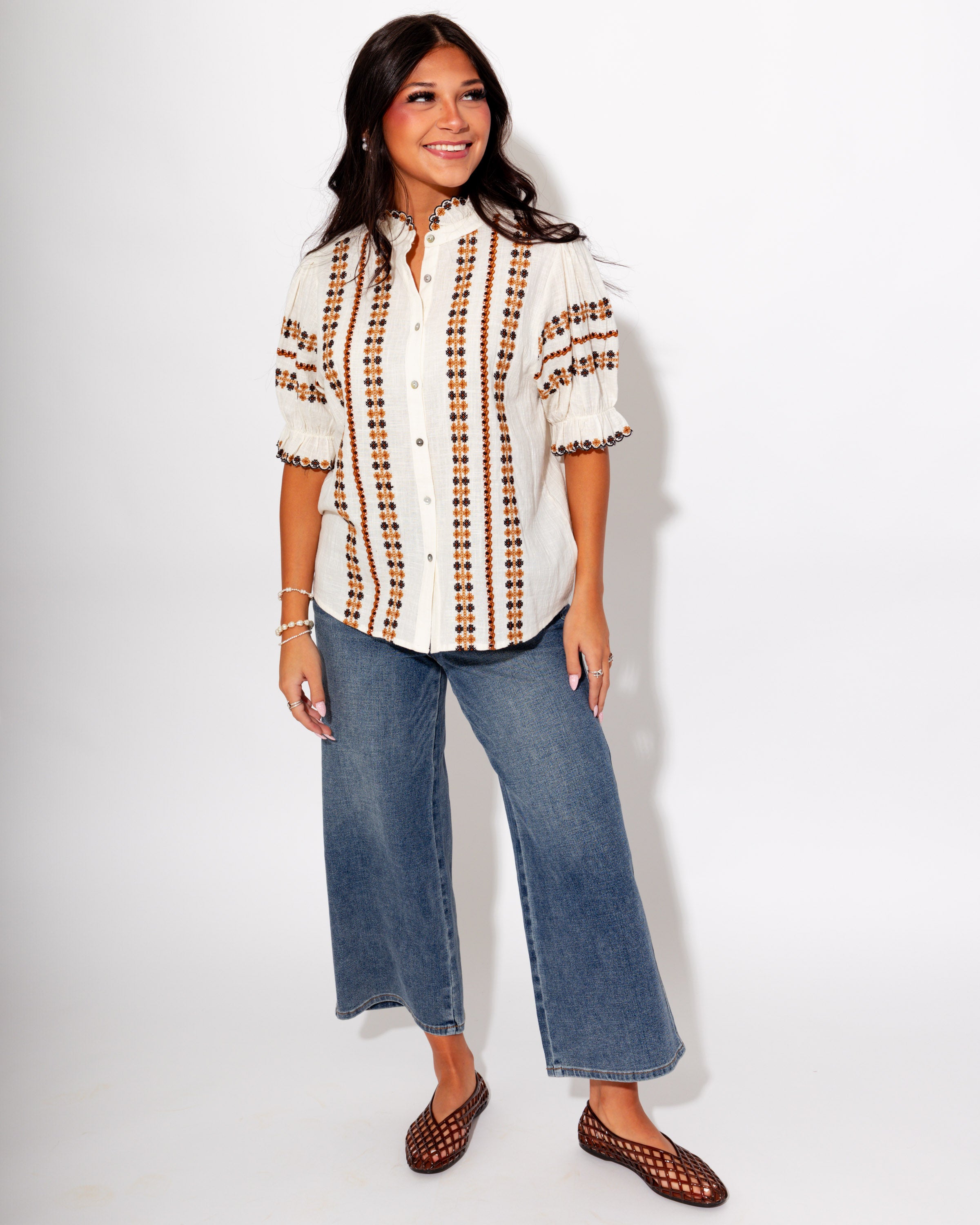 Ivy Jane | Rows of Embroidery Top