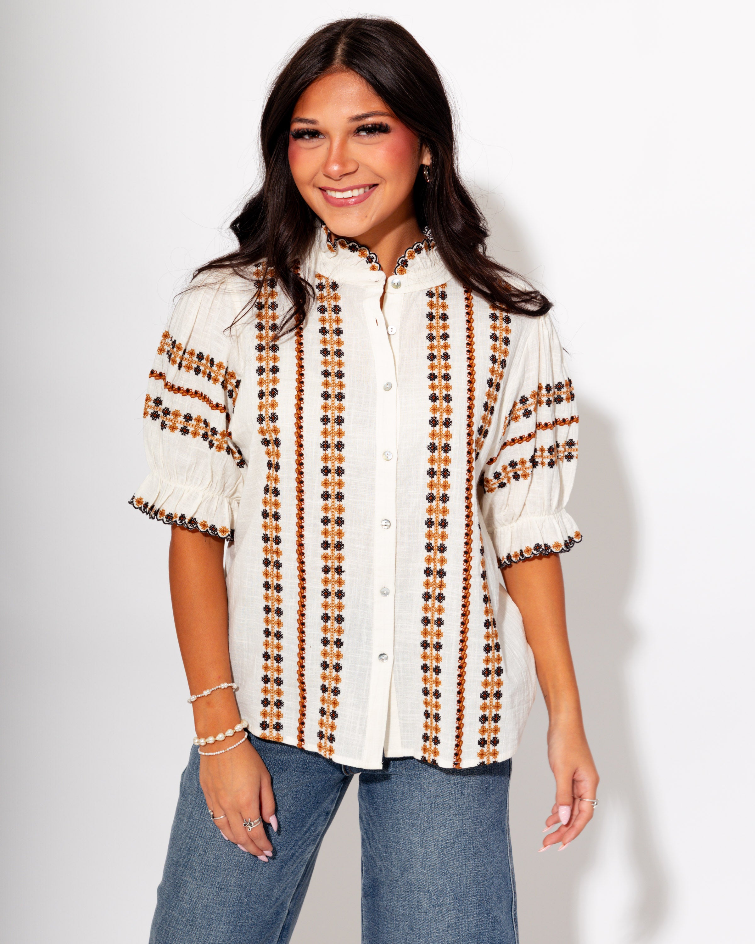 Ivy Jane | Rows of Embroidery Top