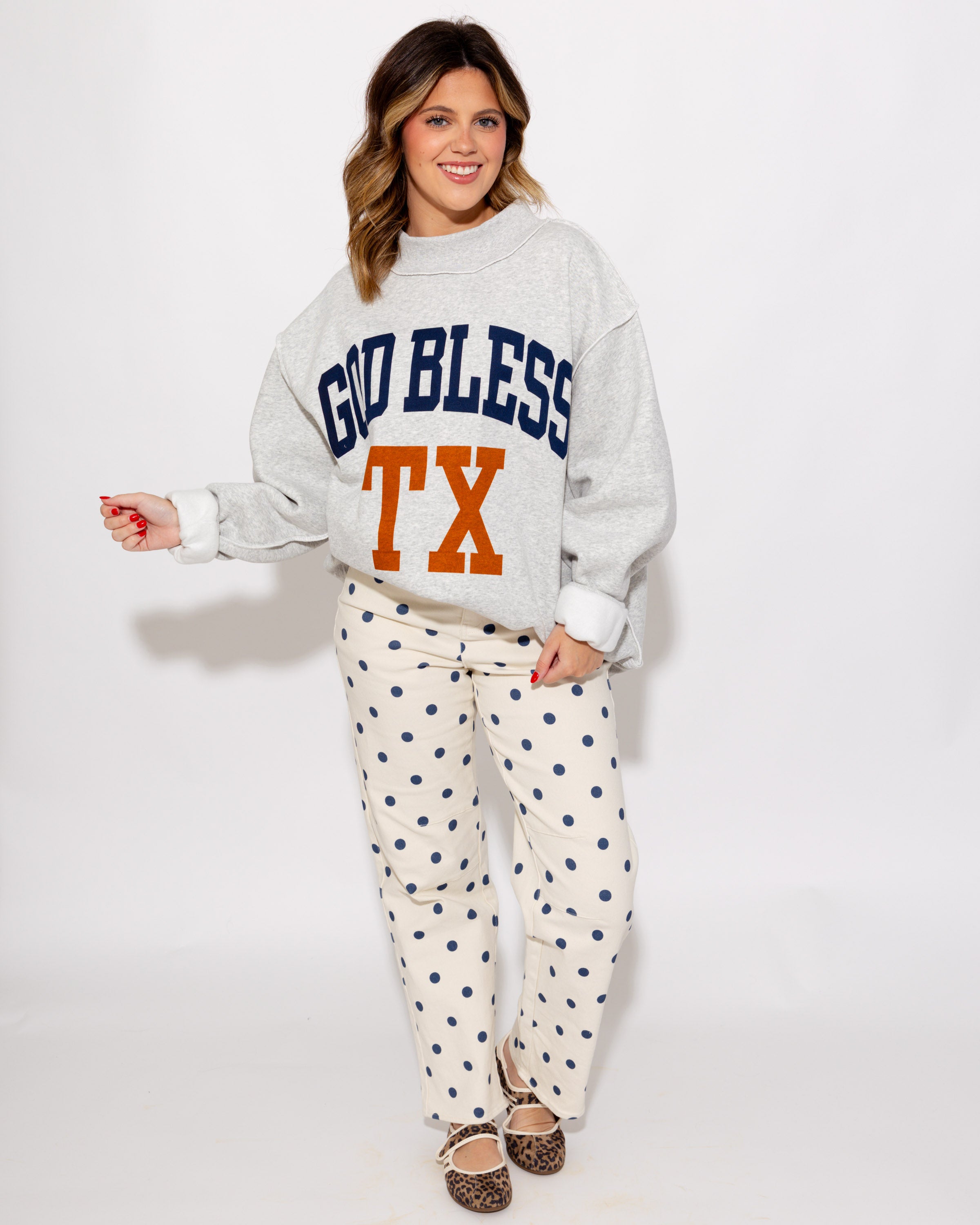 God Bless TX Mock Neck Sweatshirt