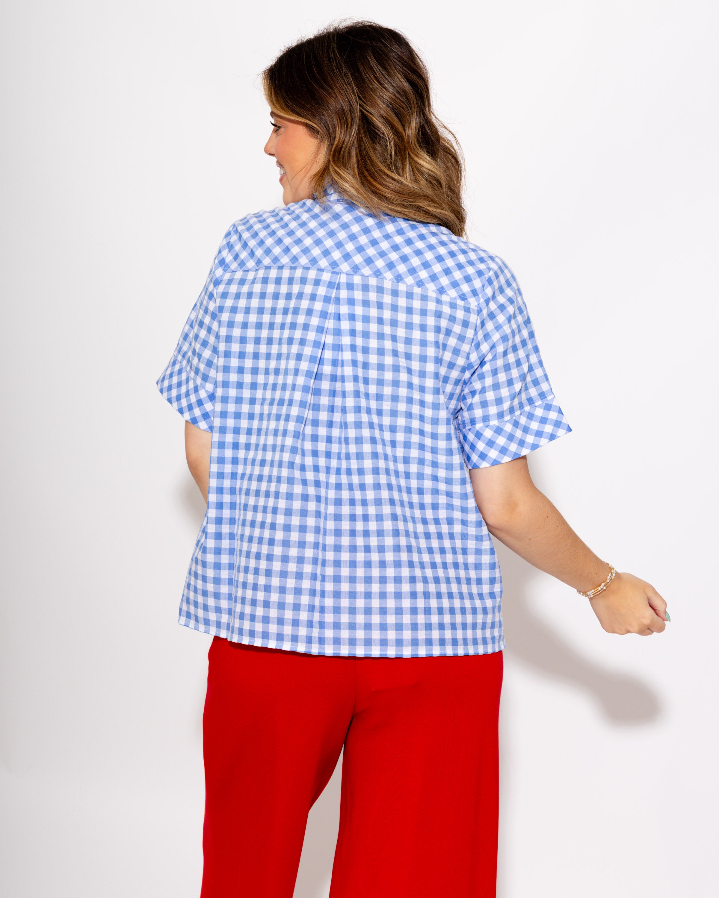 Sweet & Classic Gingham Top in Blue