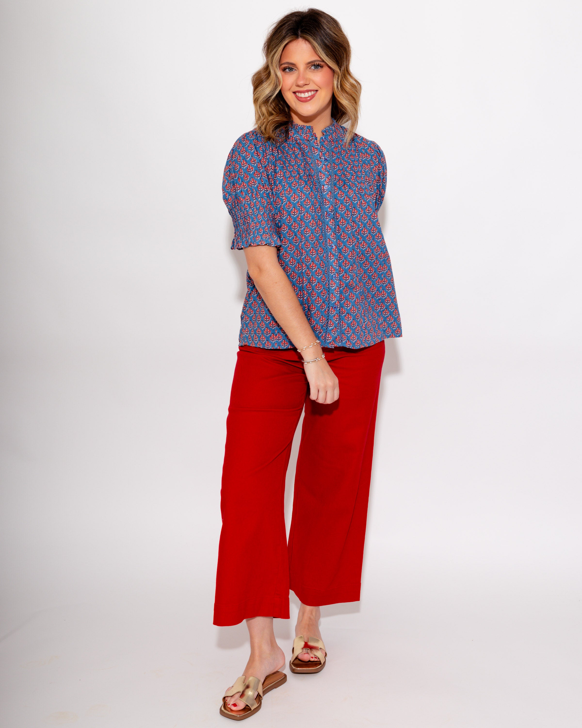 Ivy Jane | Block Floral Tuck Blouse