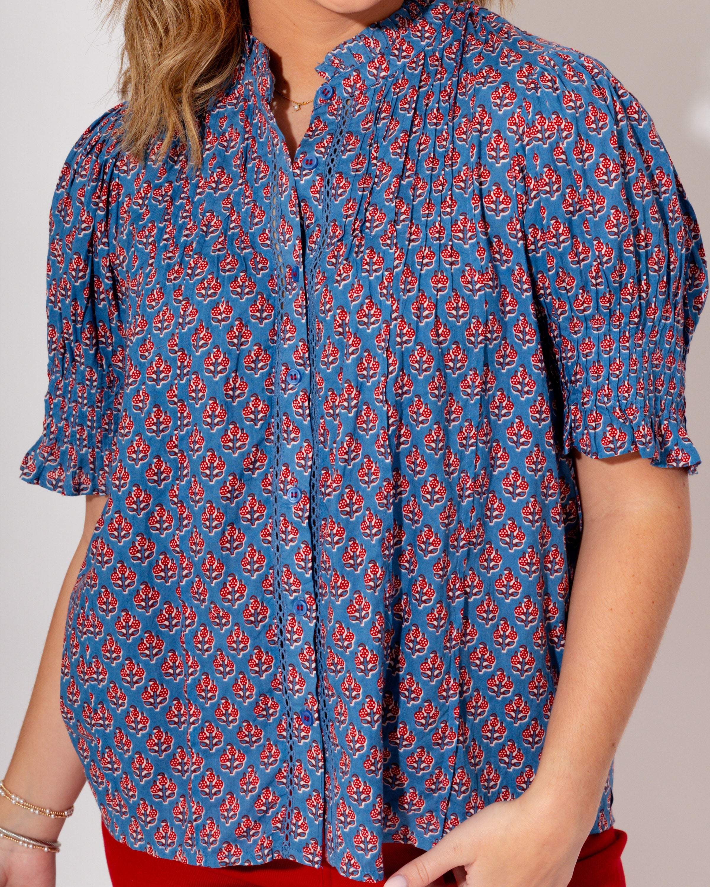 Ivy Jane | Block Floral Tuck Blouse