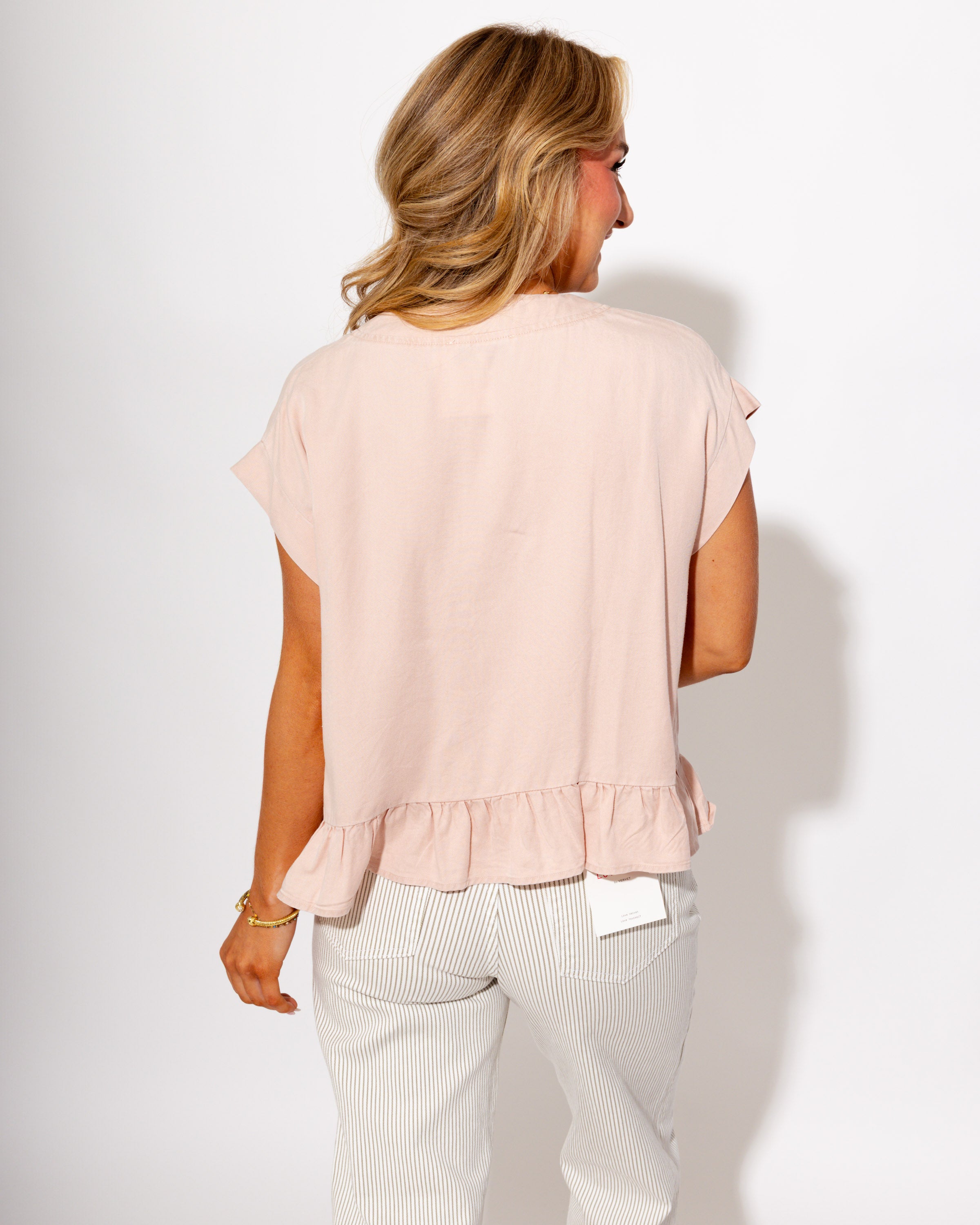 Blush Ruffle Cropped Top