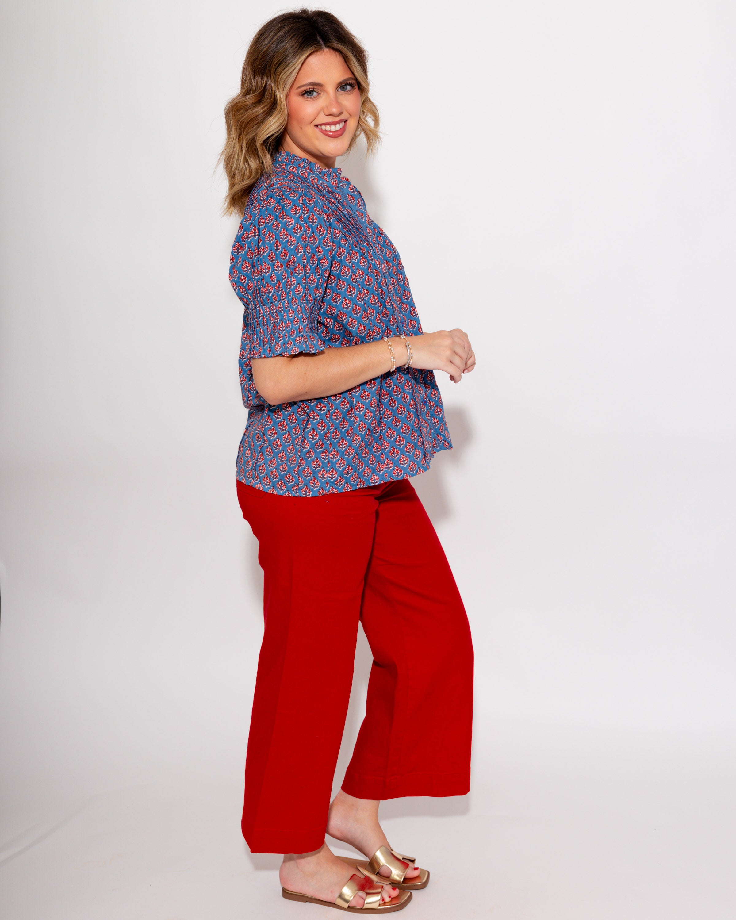 Ivy Jane | Block Floral Tuck Blouse