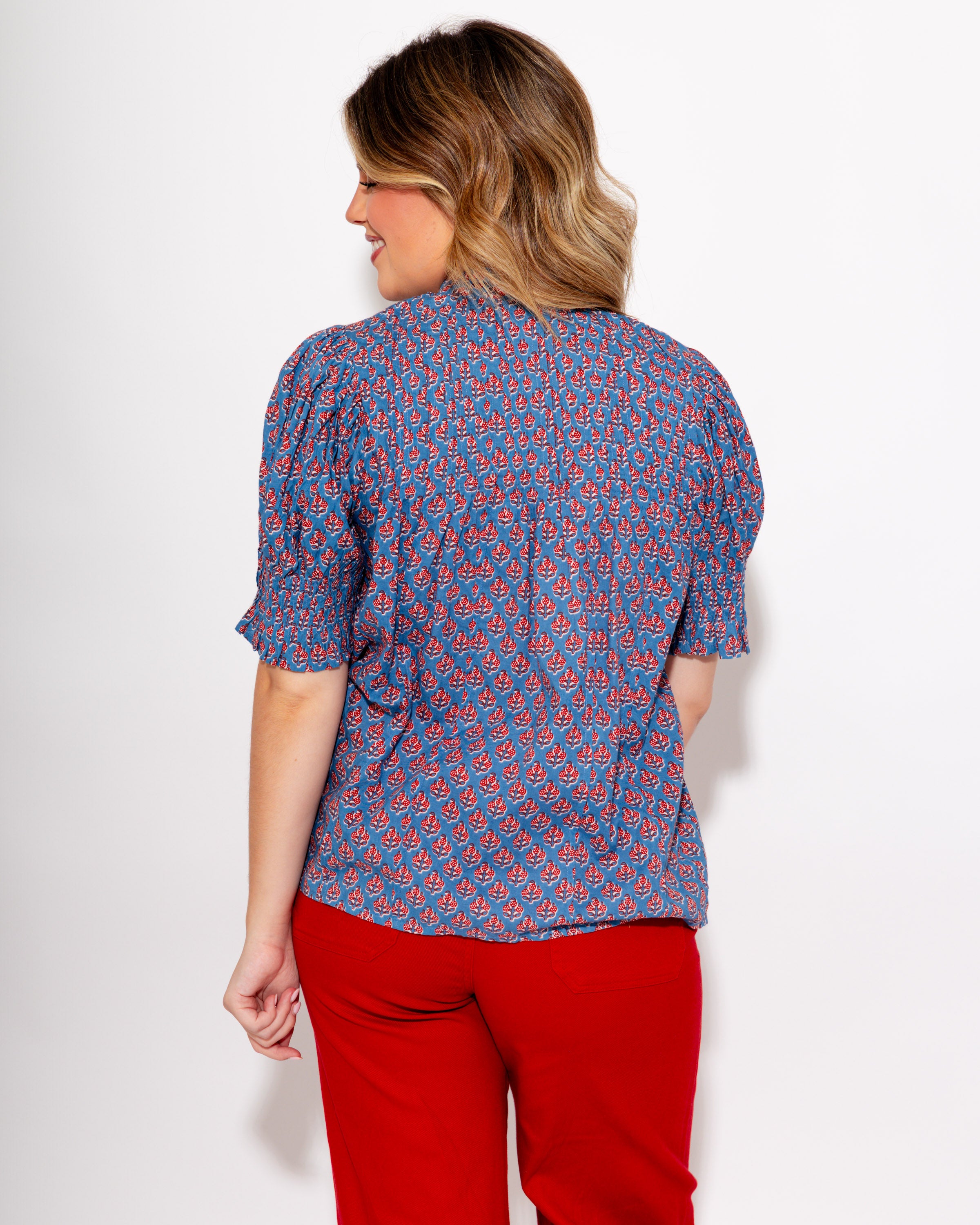 Ivy Jane | Block Floral Tuck Blouse