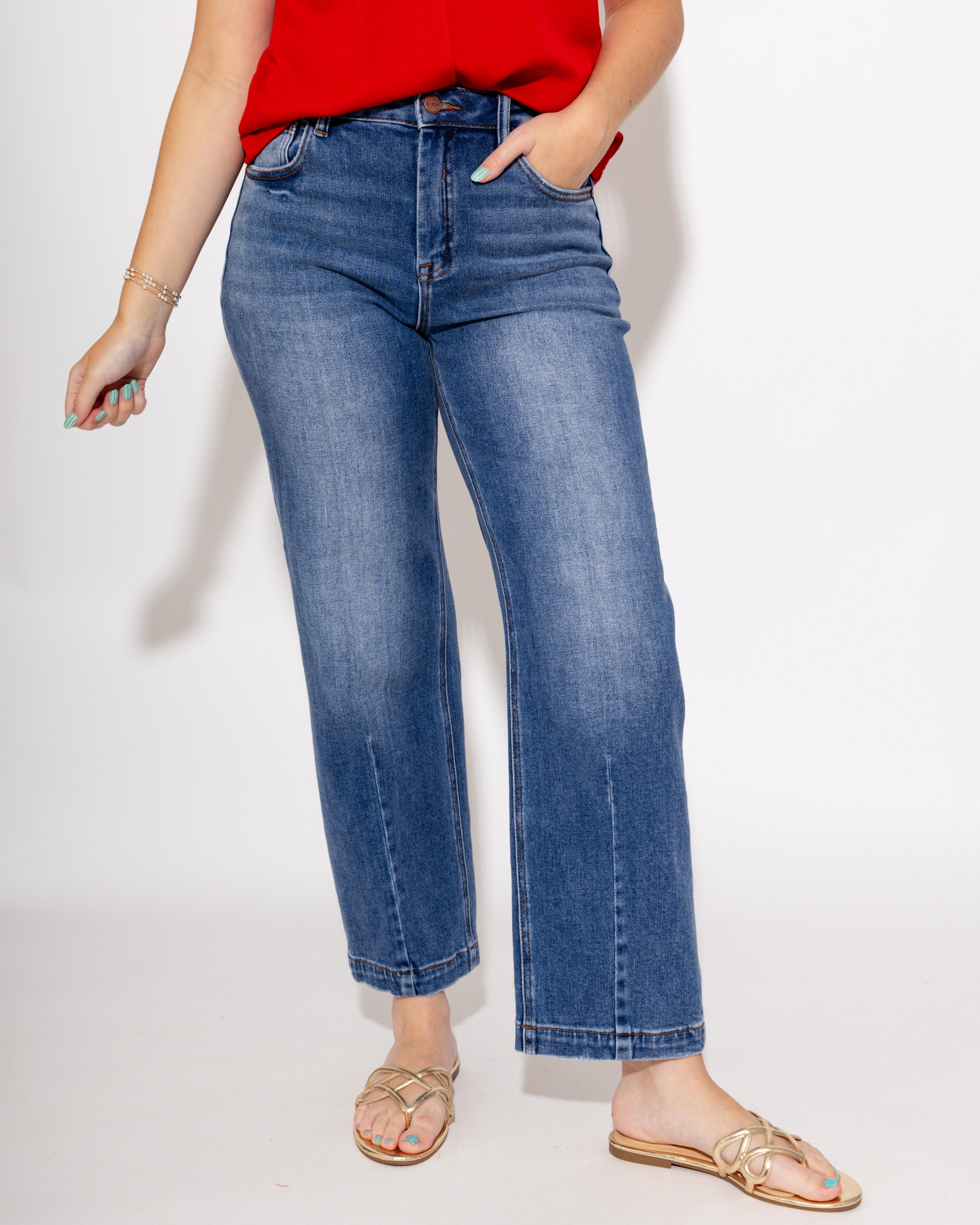 High Rise Cropped & Tapered Jeans