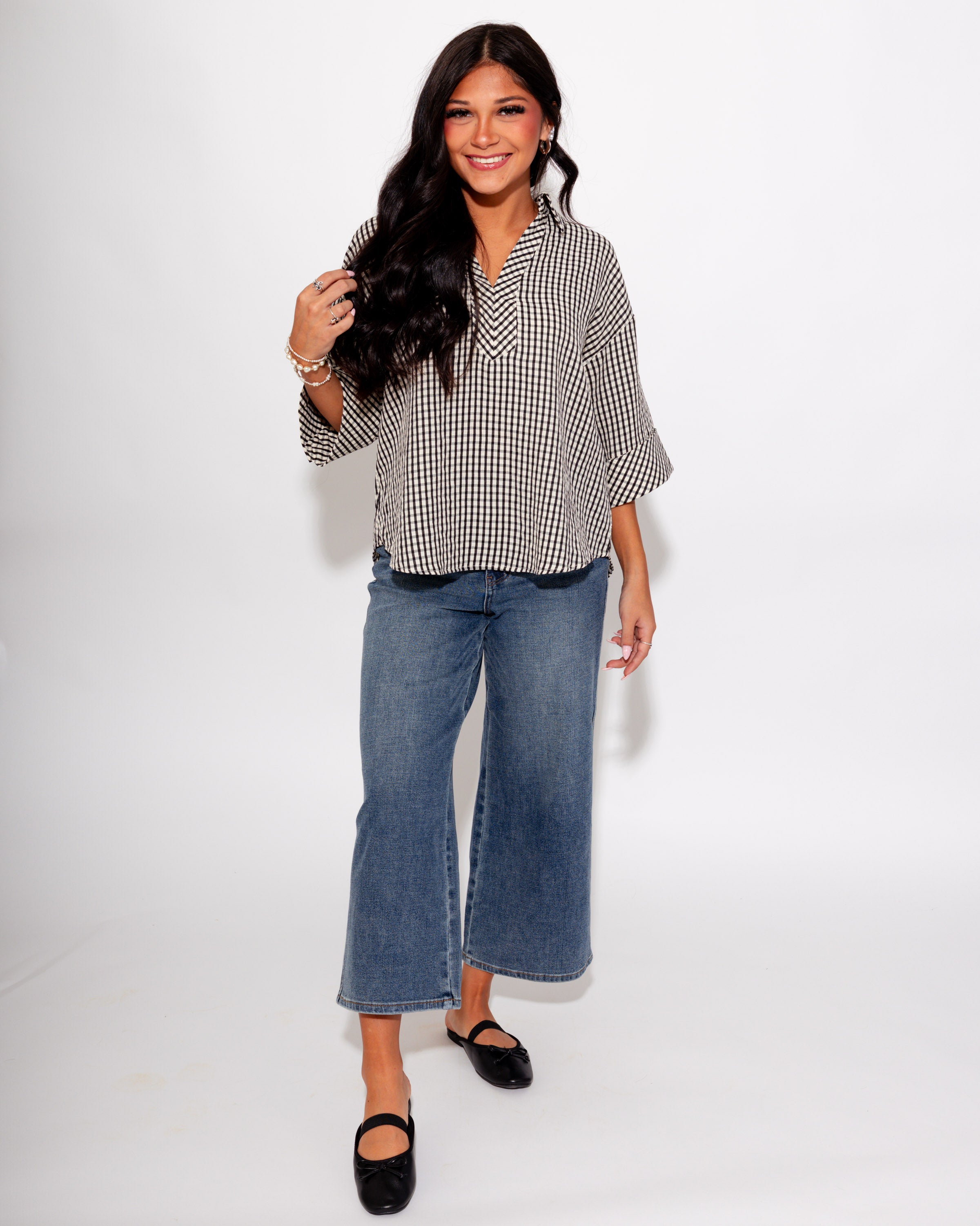 The Timeless Check Top in Black