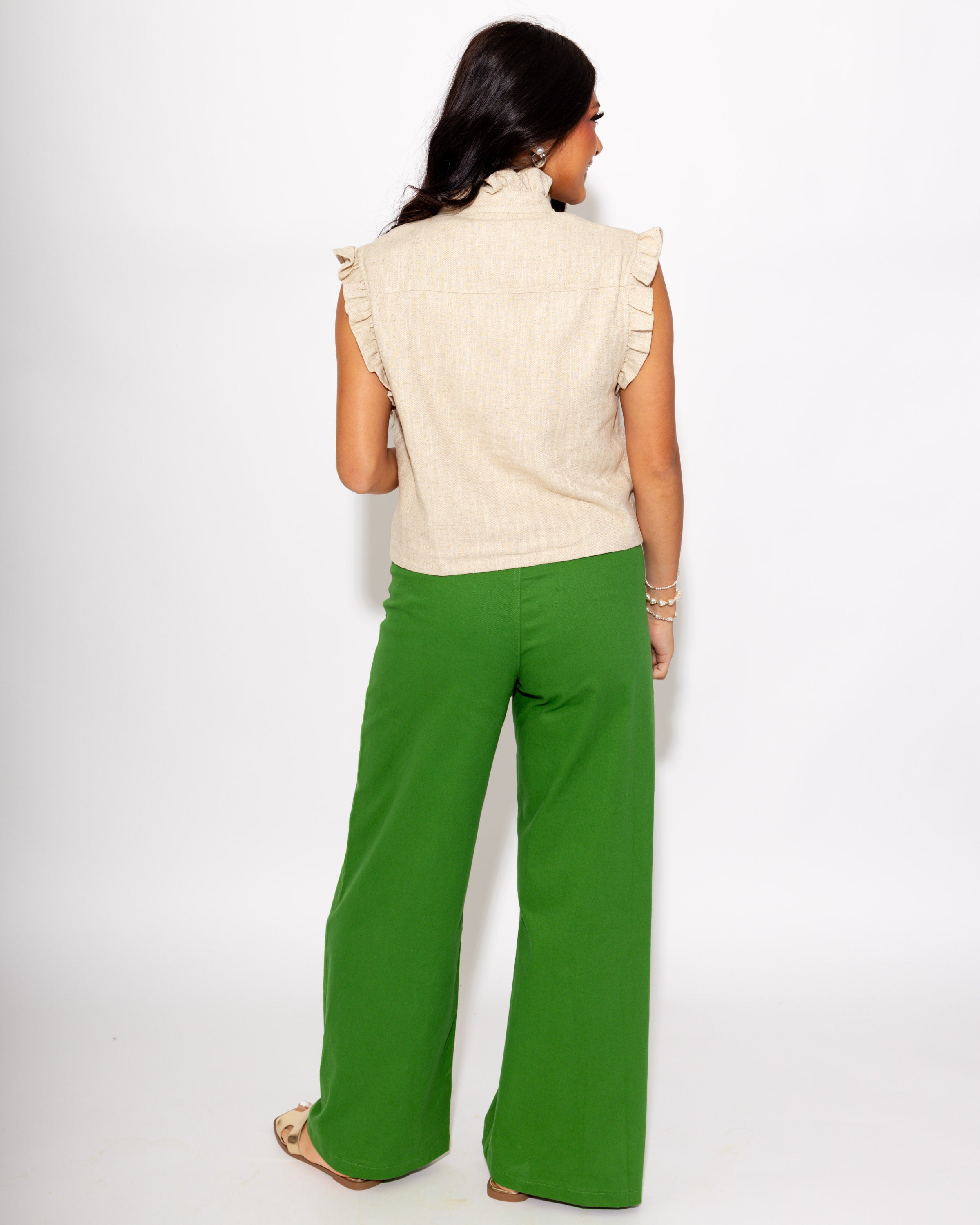 Ruffle Shoulder Vest Top