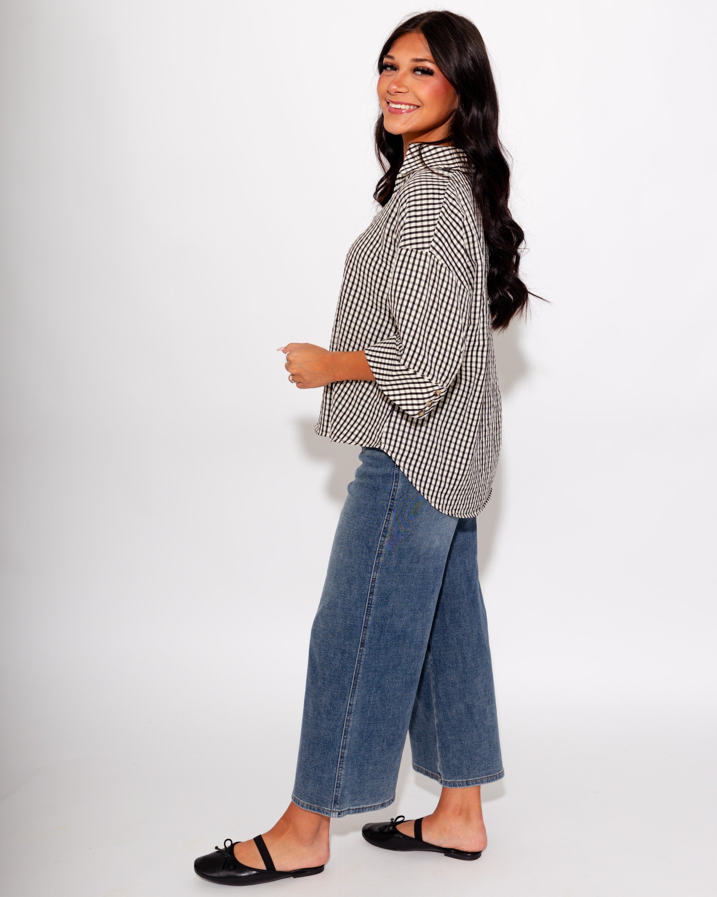 The Timeless Check Top in Black