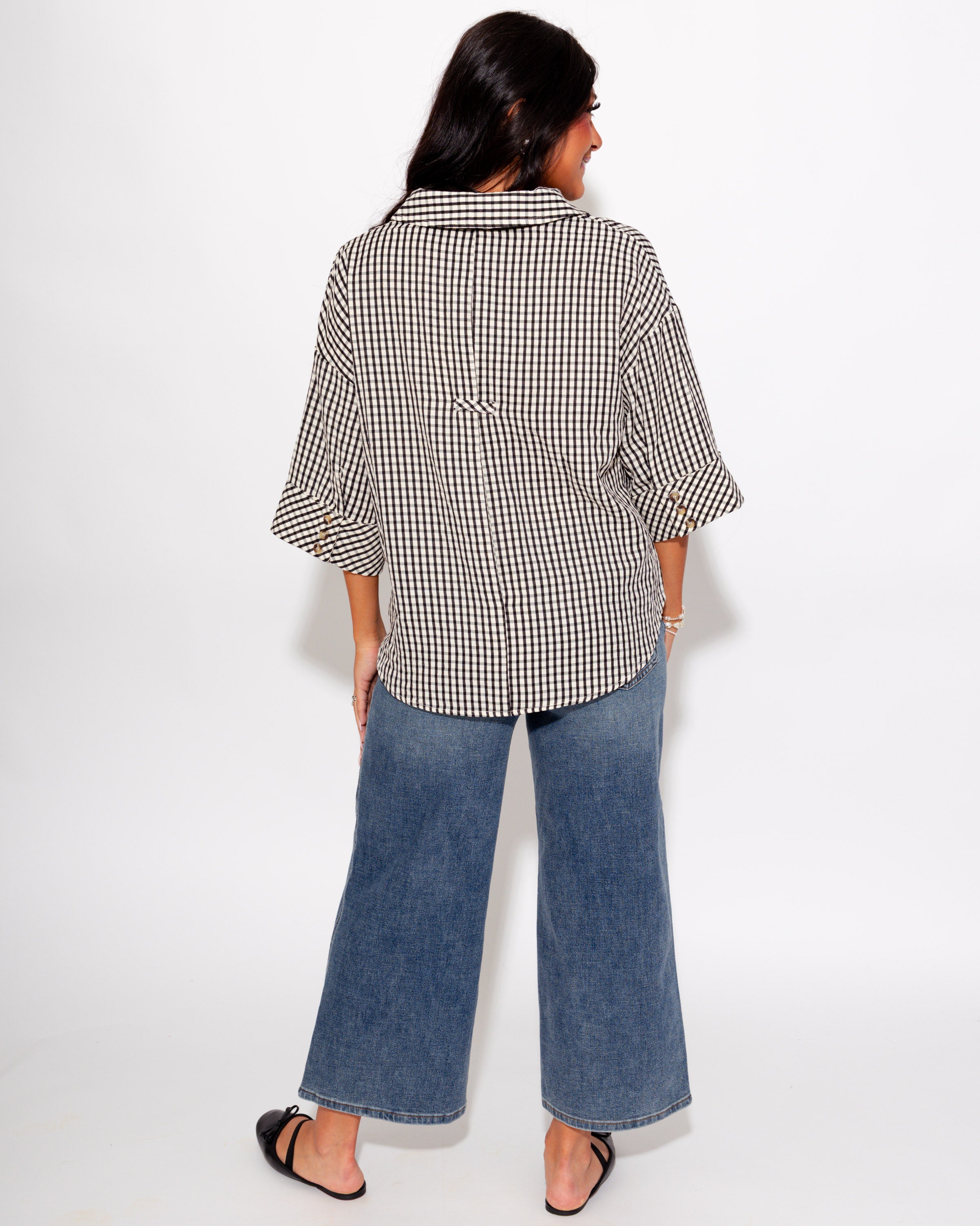 The Timeless Check Top in Black