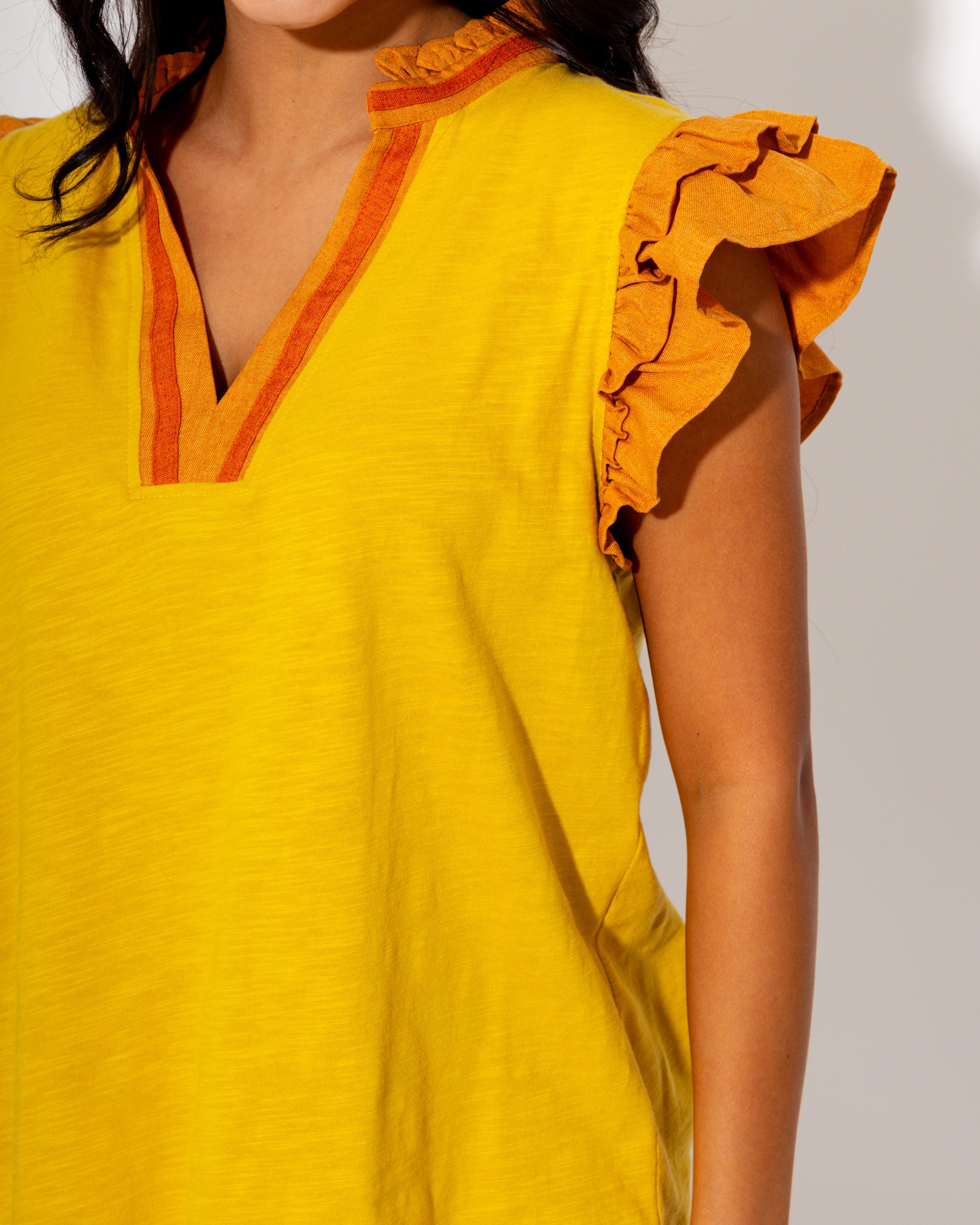 Double Ruffle Sleeve Top