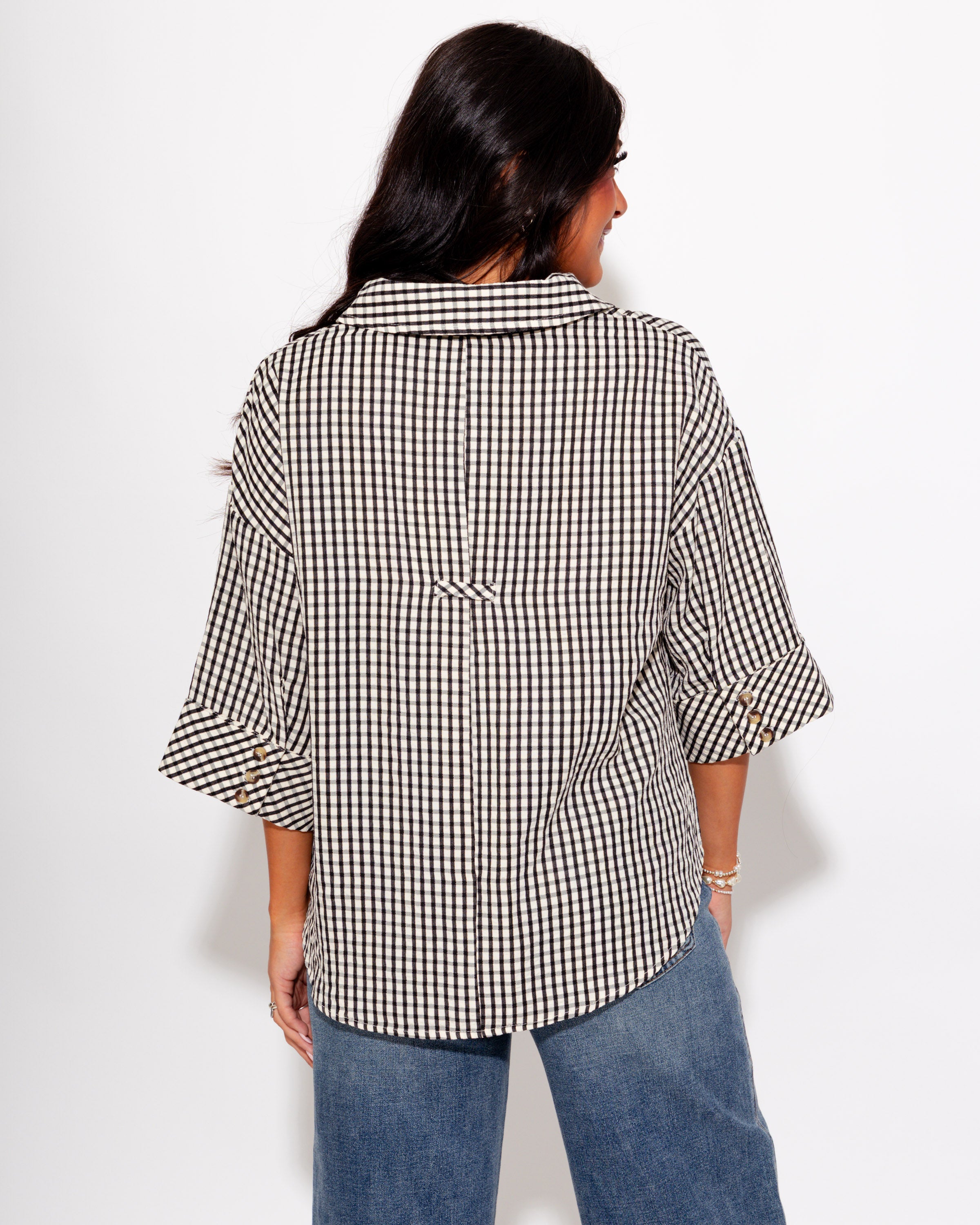 The Timeless Check Top in Black