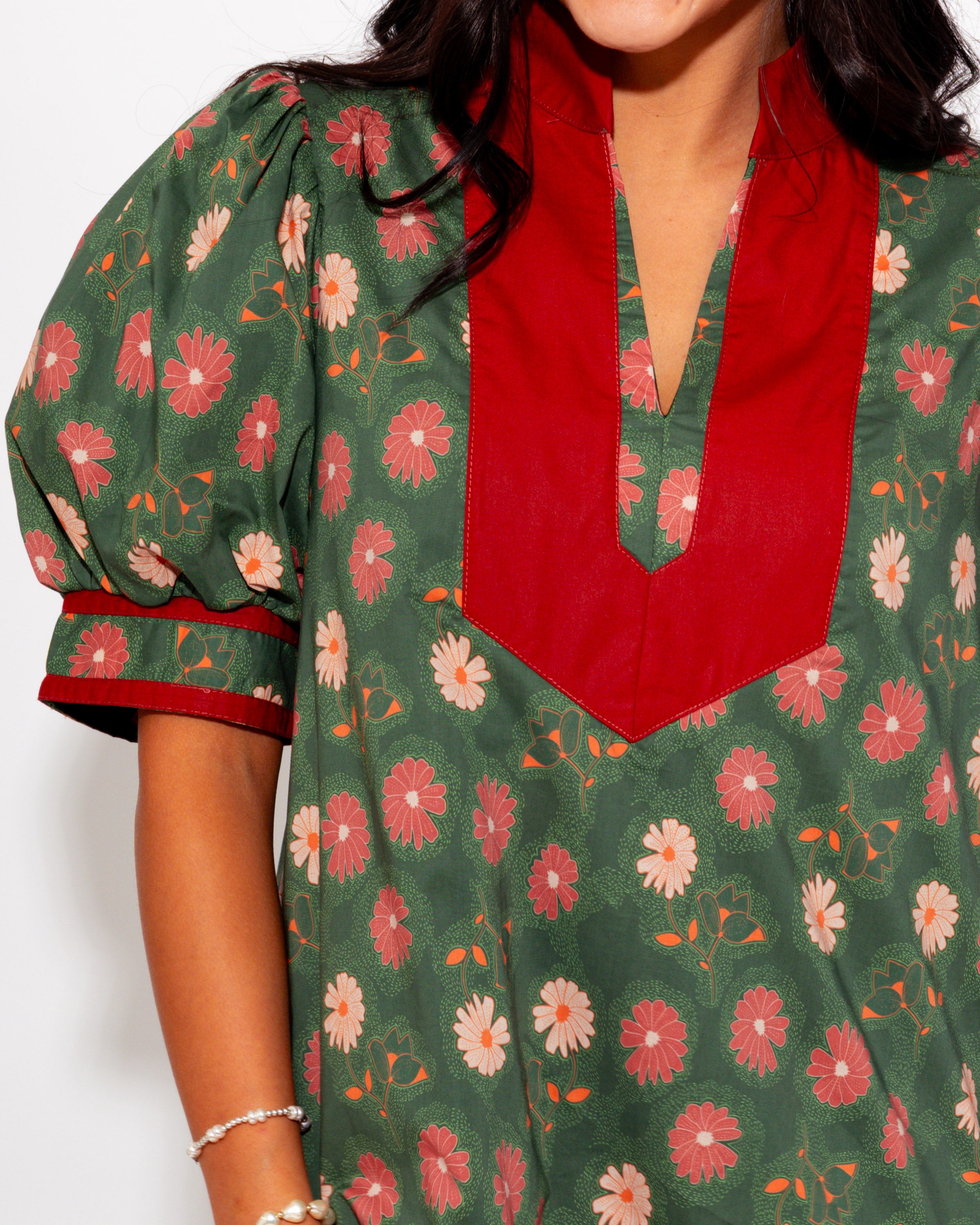 Floral Puff Sleeve Mini Dress
