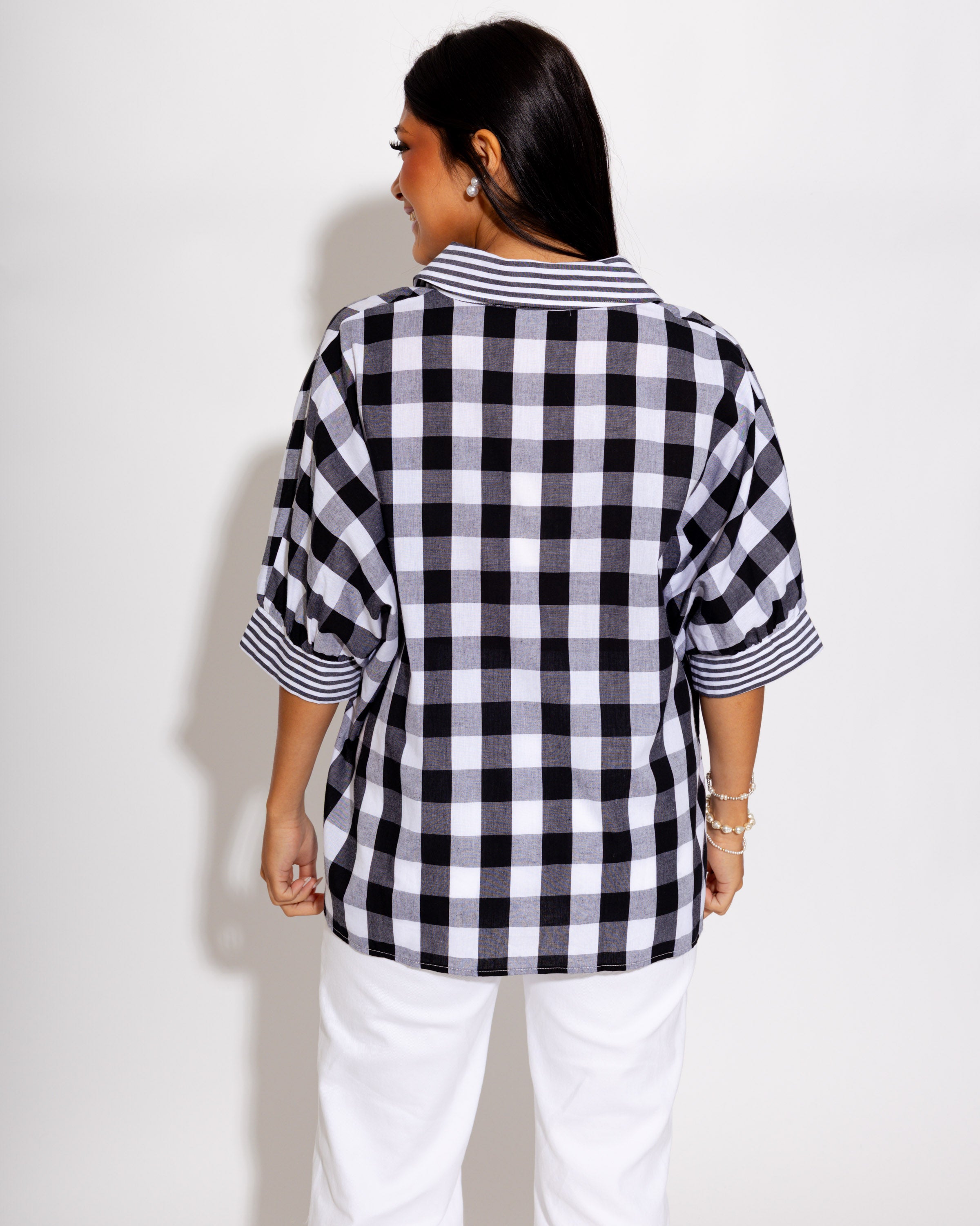 Classic Gingham Collared Top