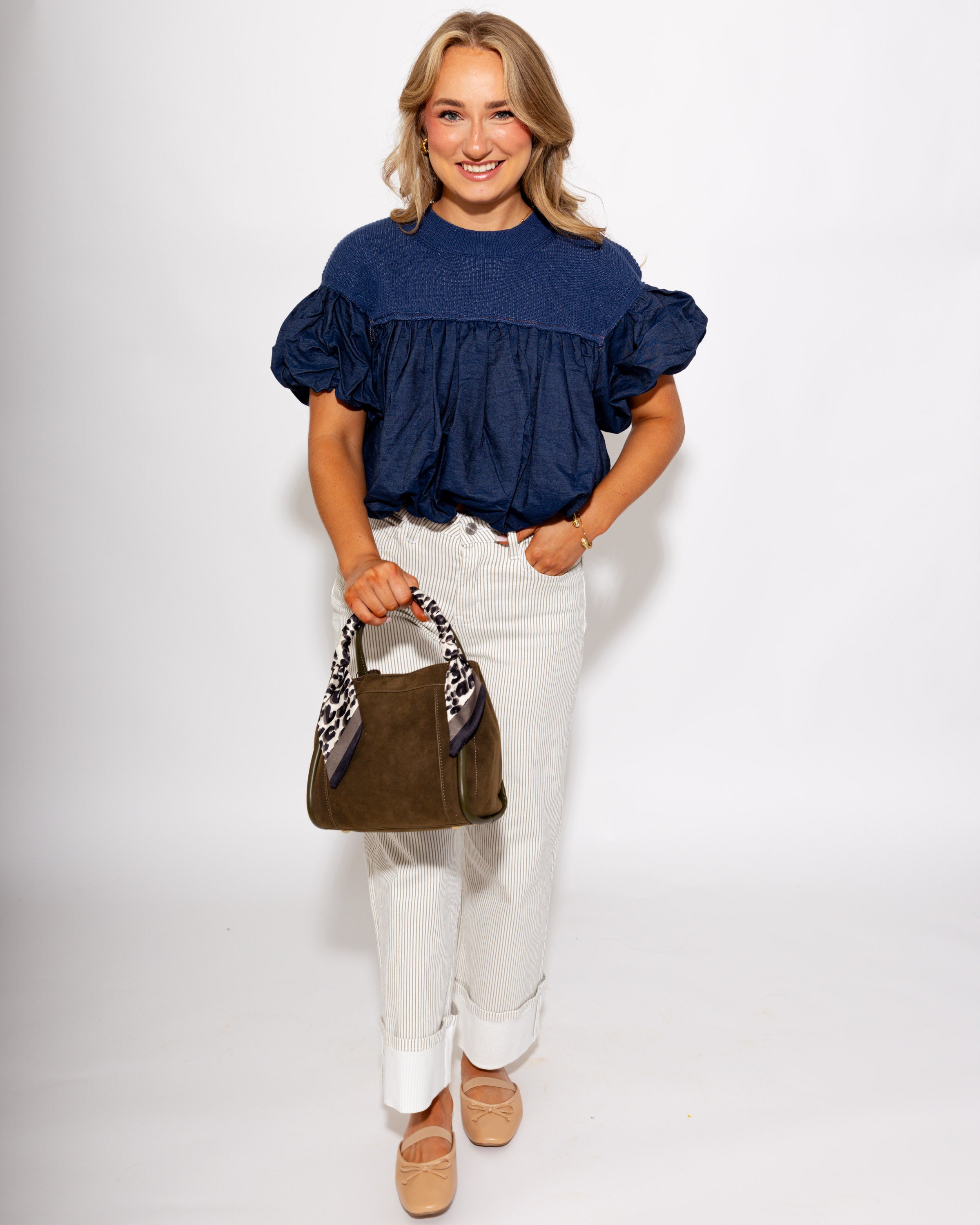 Signature Suede Handbag in Olive