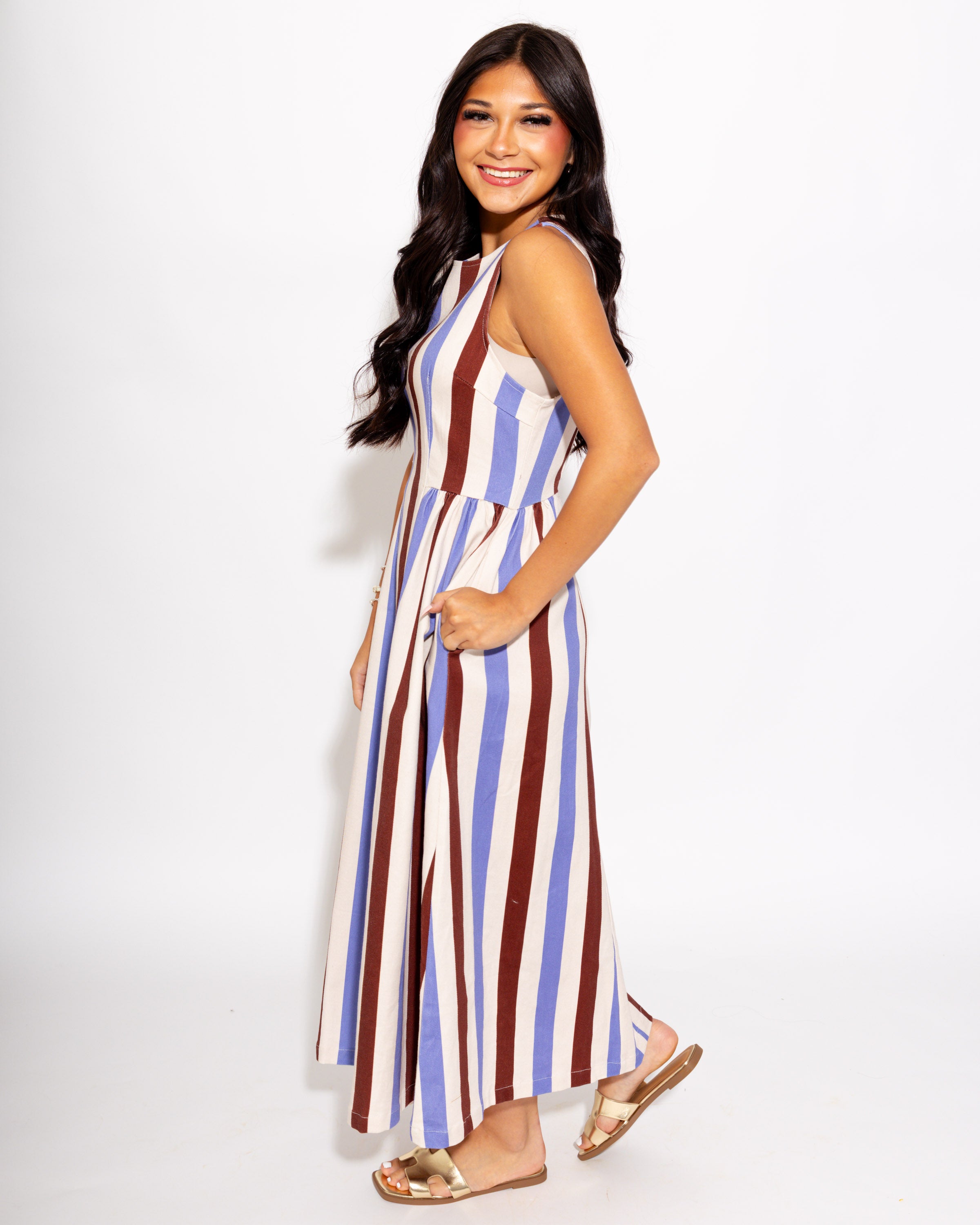 Timeless Stripe A-Line Midi Dress