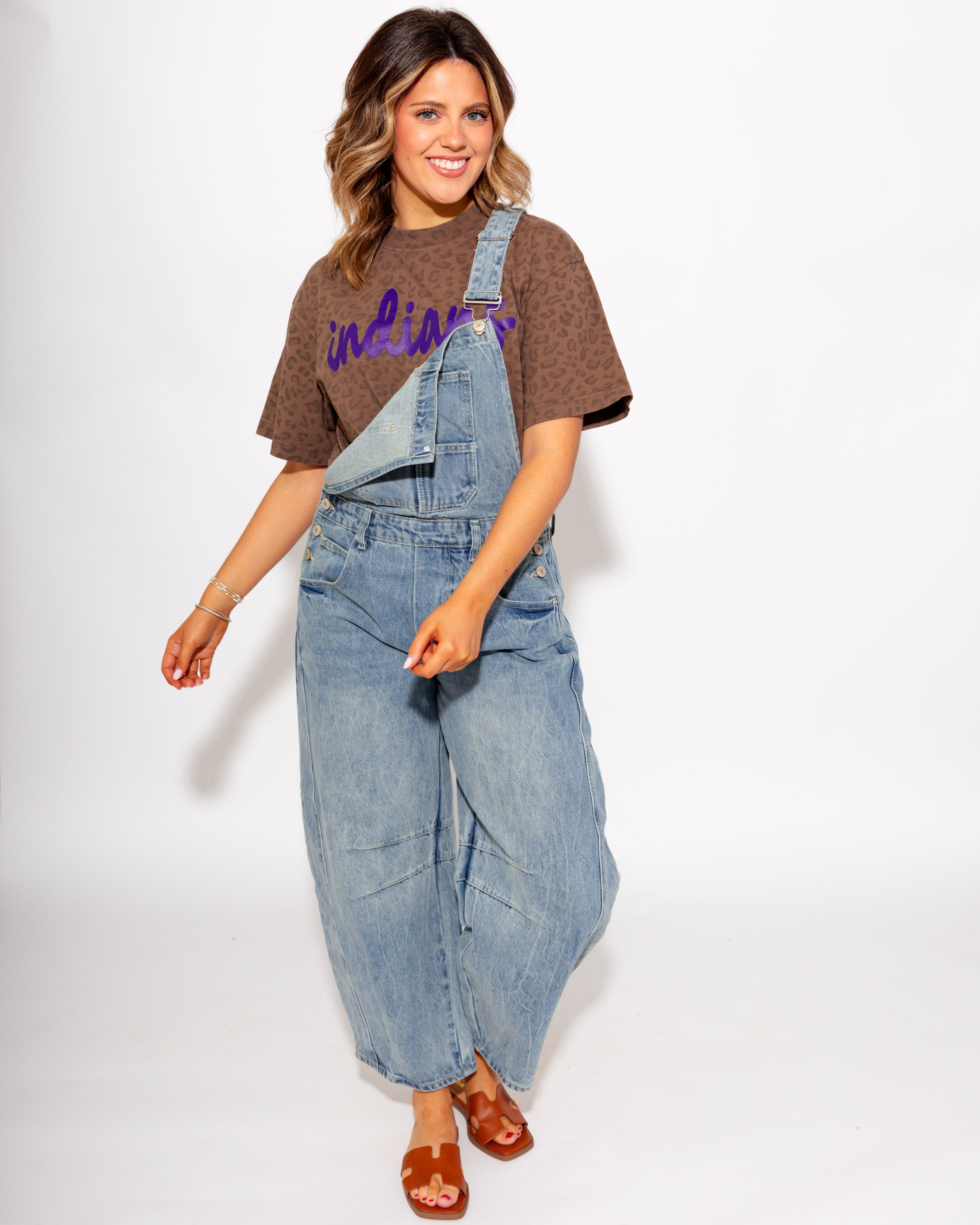 "Indians" Leopard Oversized Box Tee
