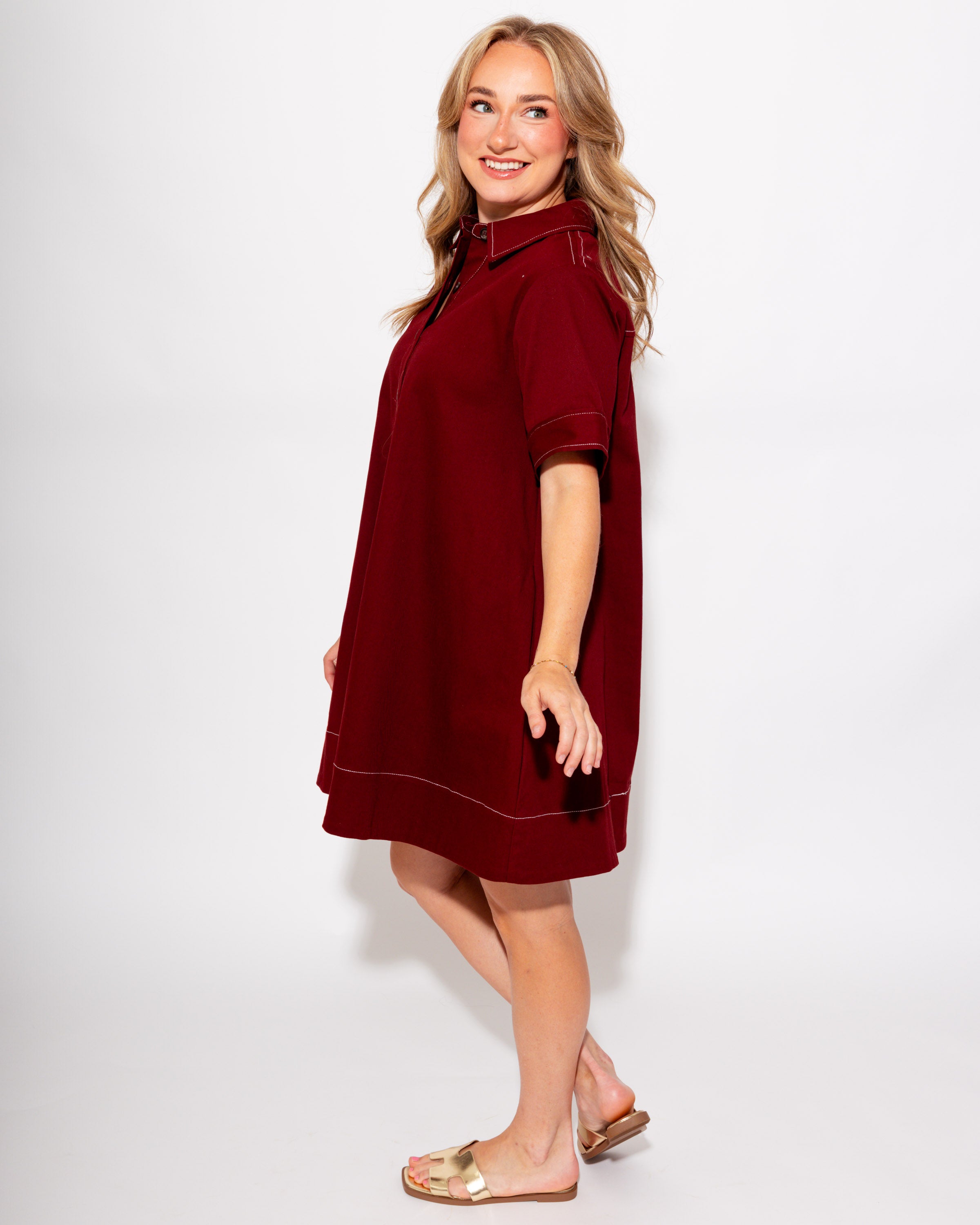 Exposed Stitch Mini Dress