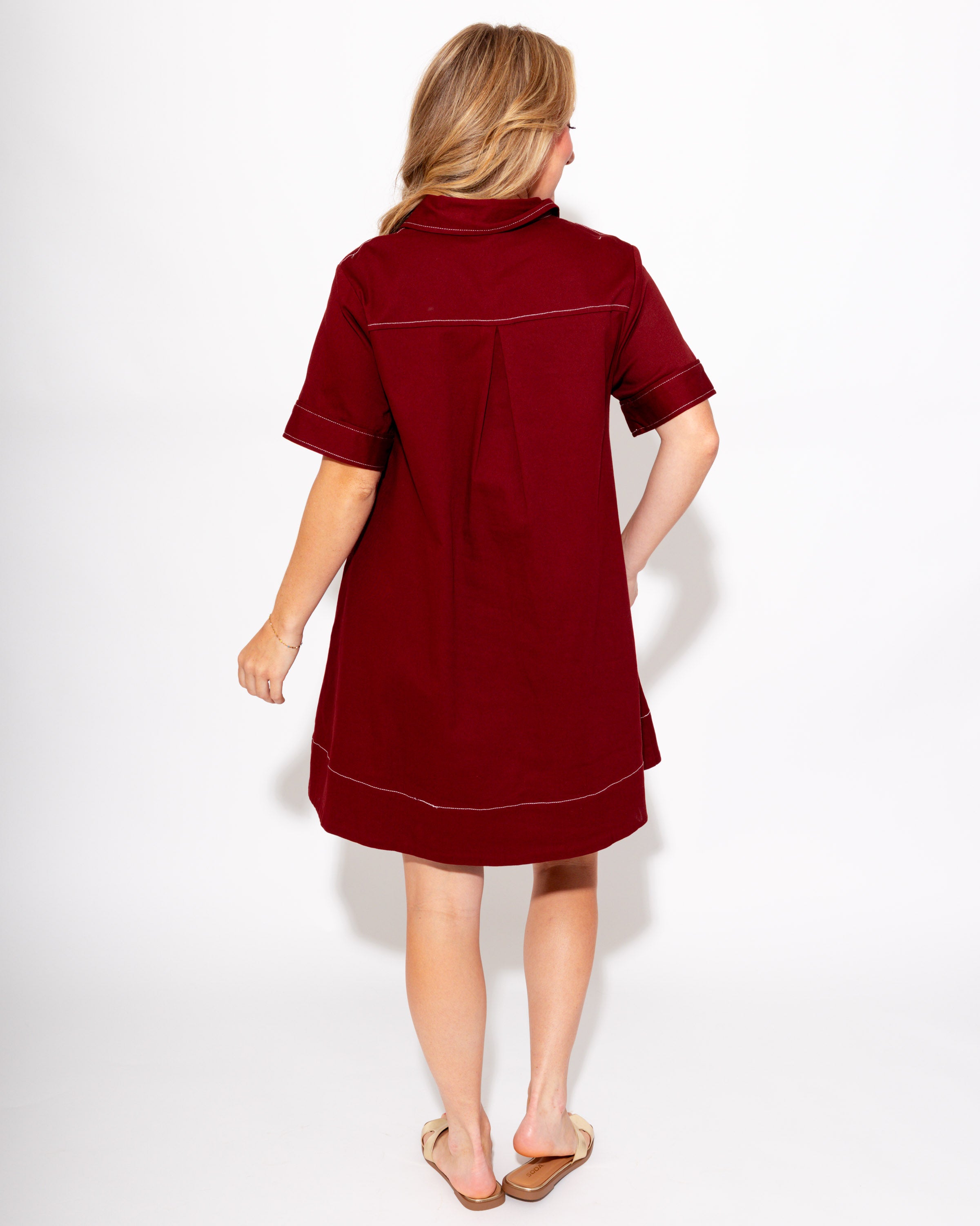Exposed Stitch Mini Dress