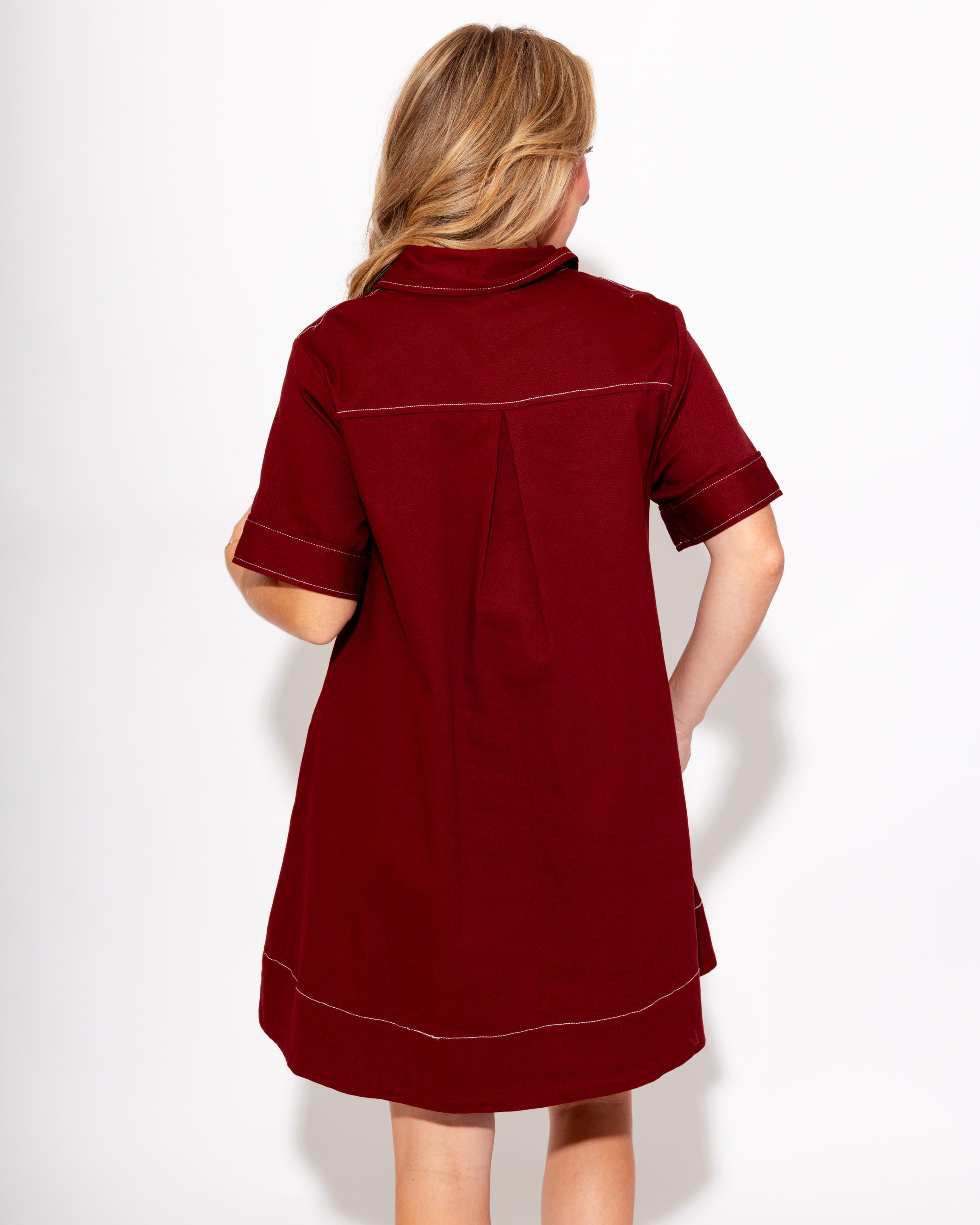 Exposed Stitch Mini Dress