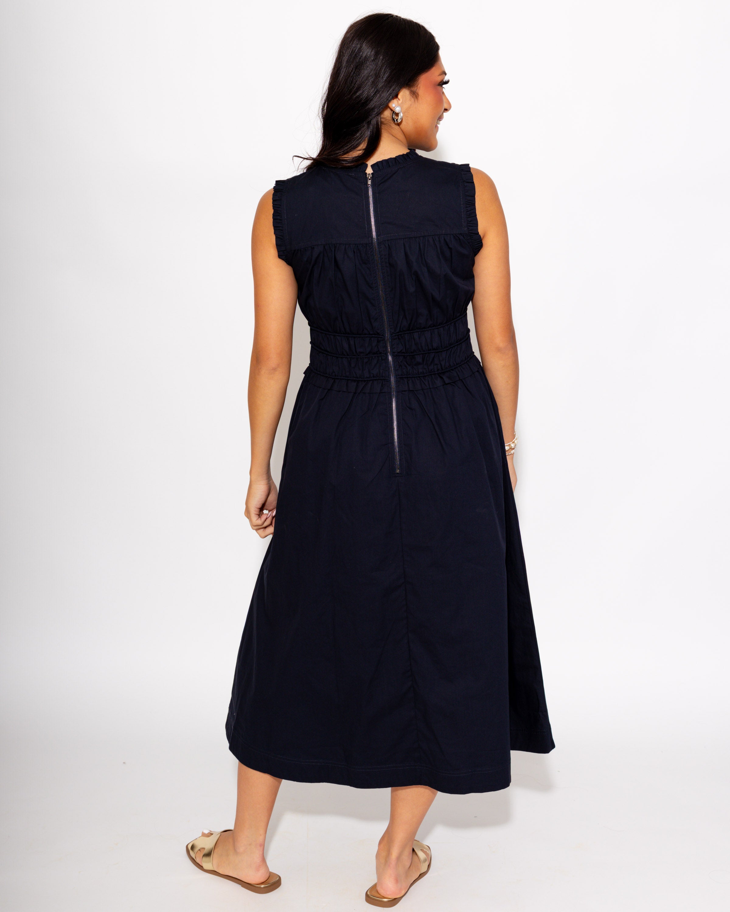 Sophisticated Smocked Midi Dress