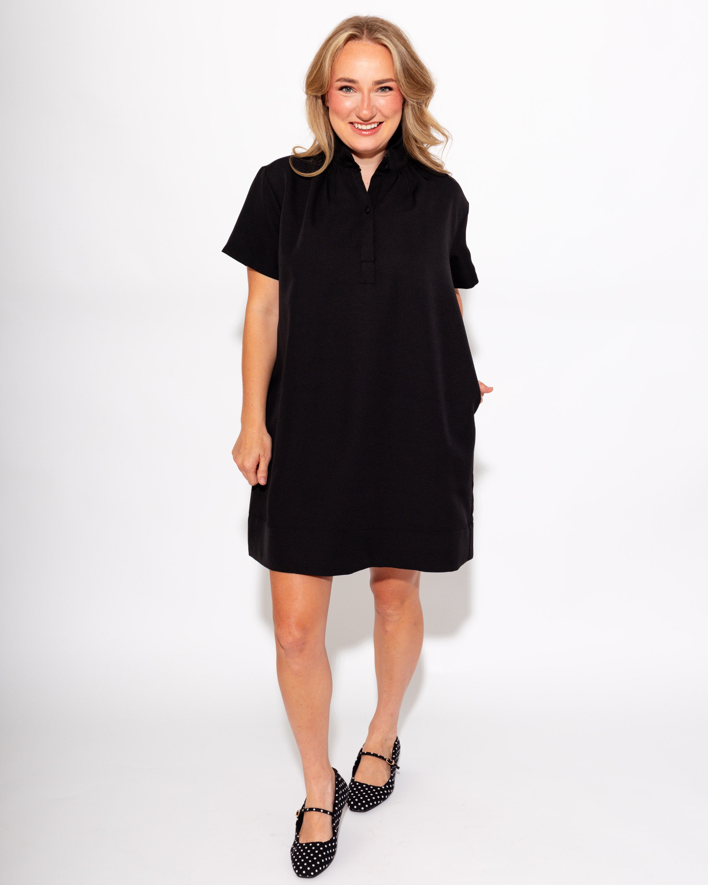 Elevated Shift Dress in Black