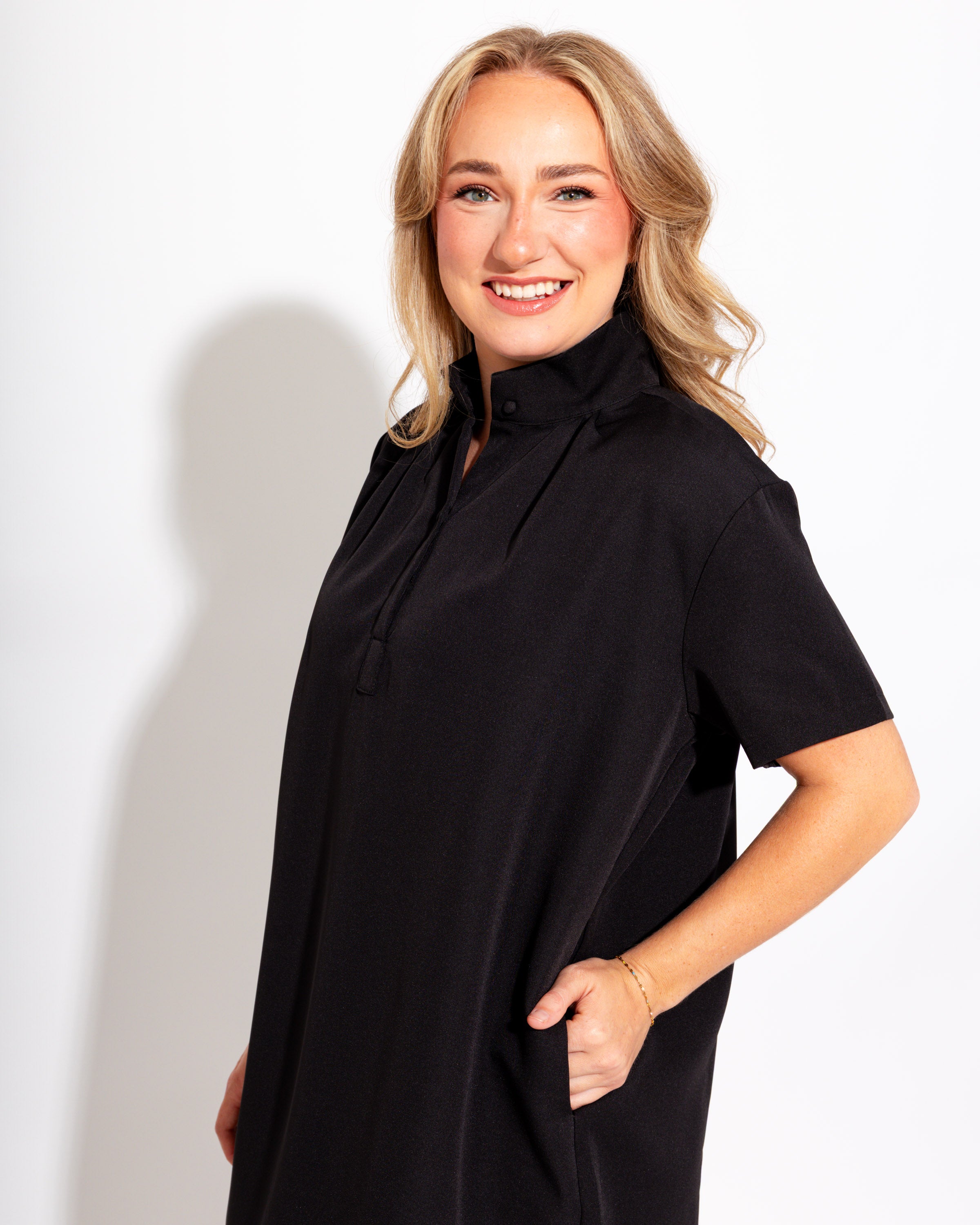 Elevated Shift Dress in Black