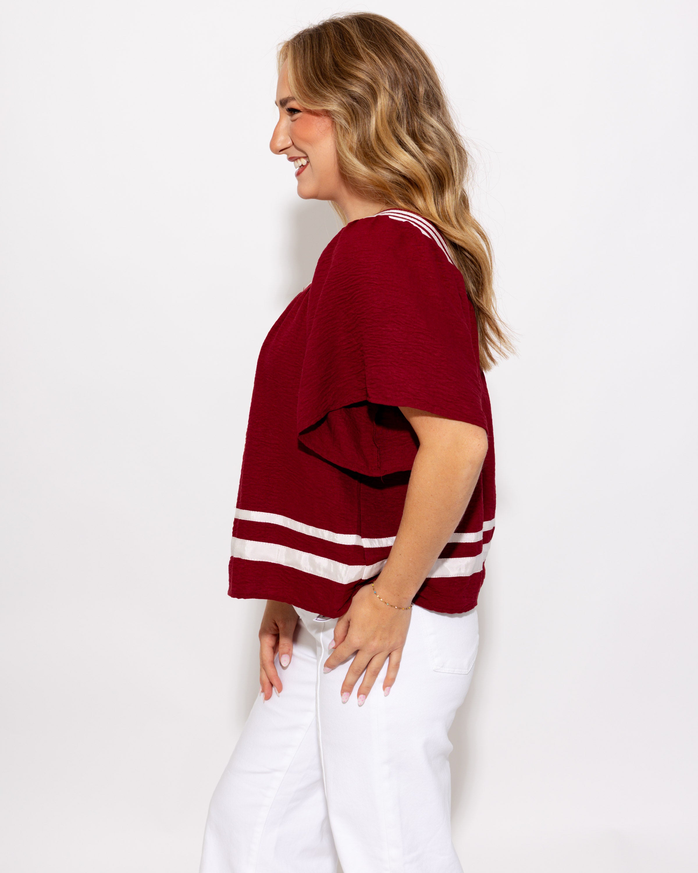 Square Neck Flare Sleeve Top