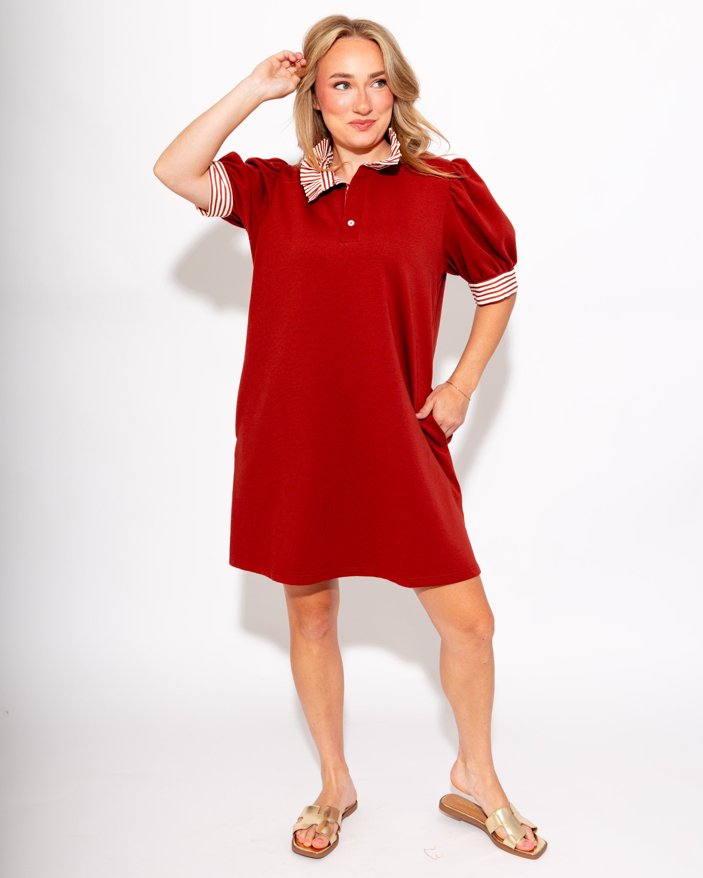 Rally Ready Polo Dress in Rust