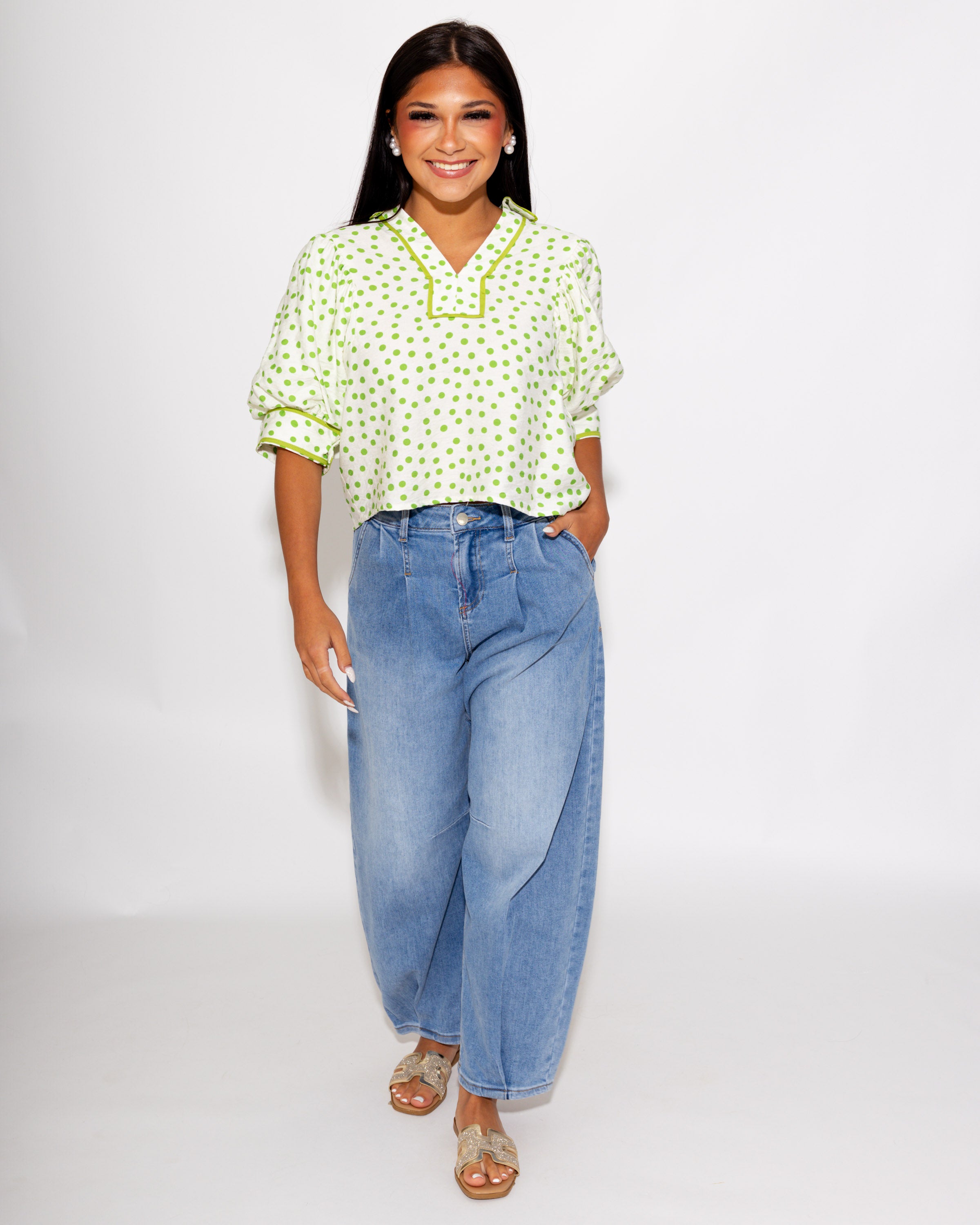 Slouchy Crop Wide Leg Jeans
