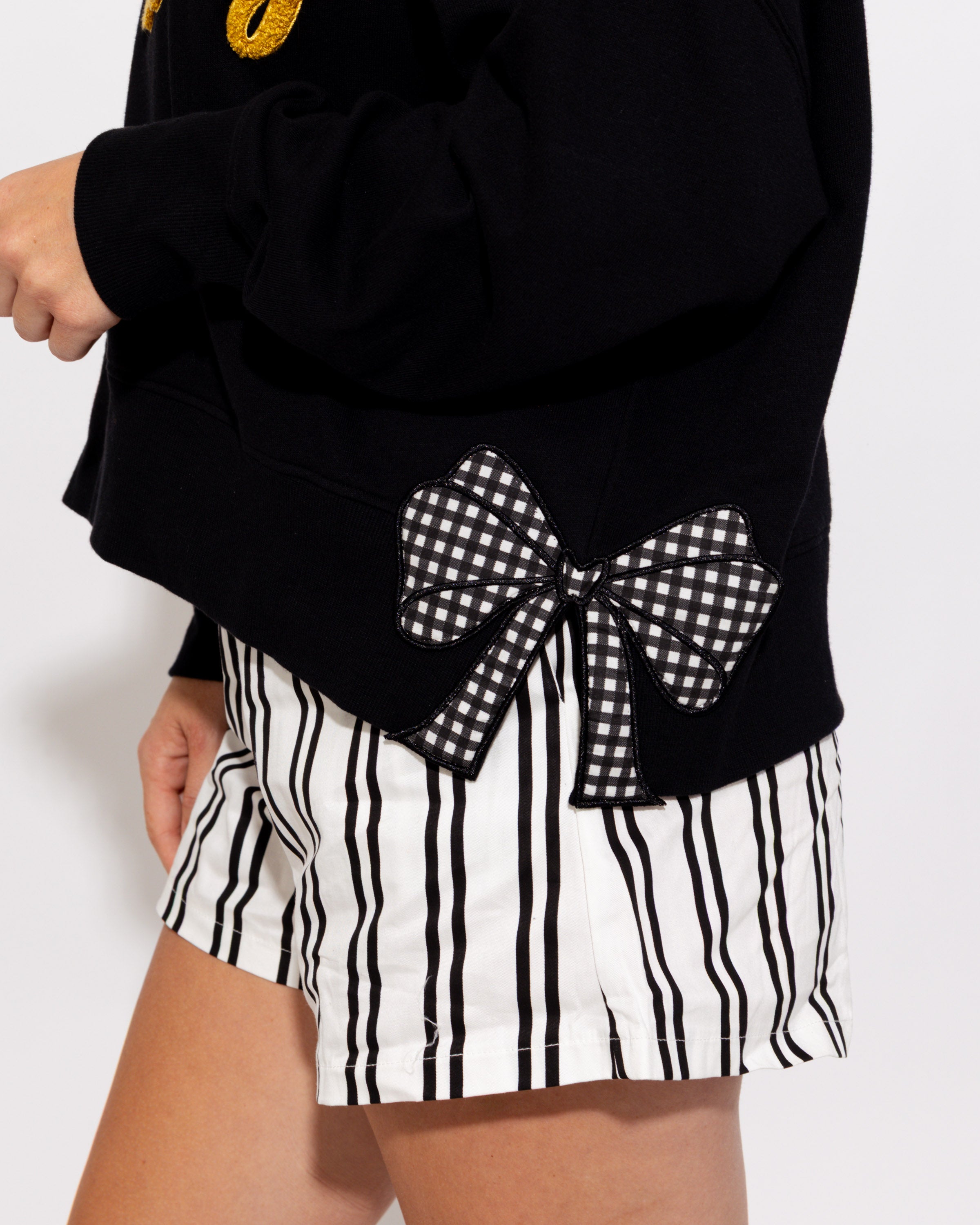 Playful Stripe High Waist Shorts in White