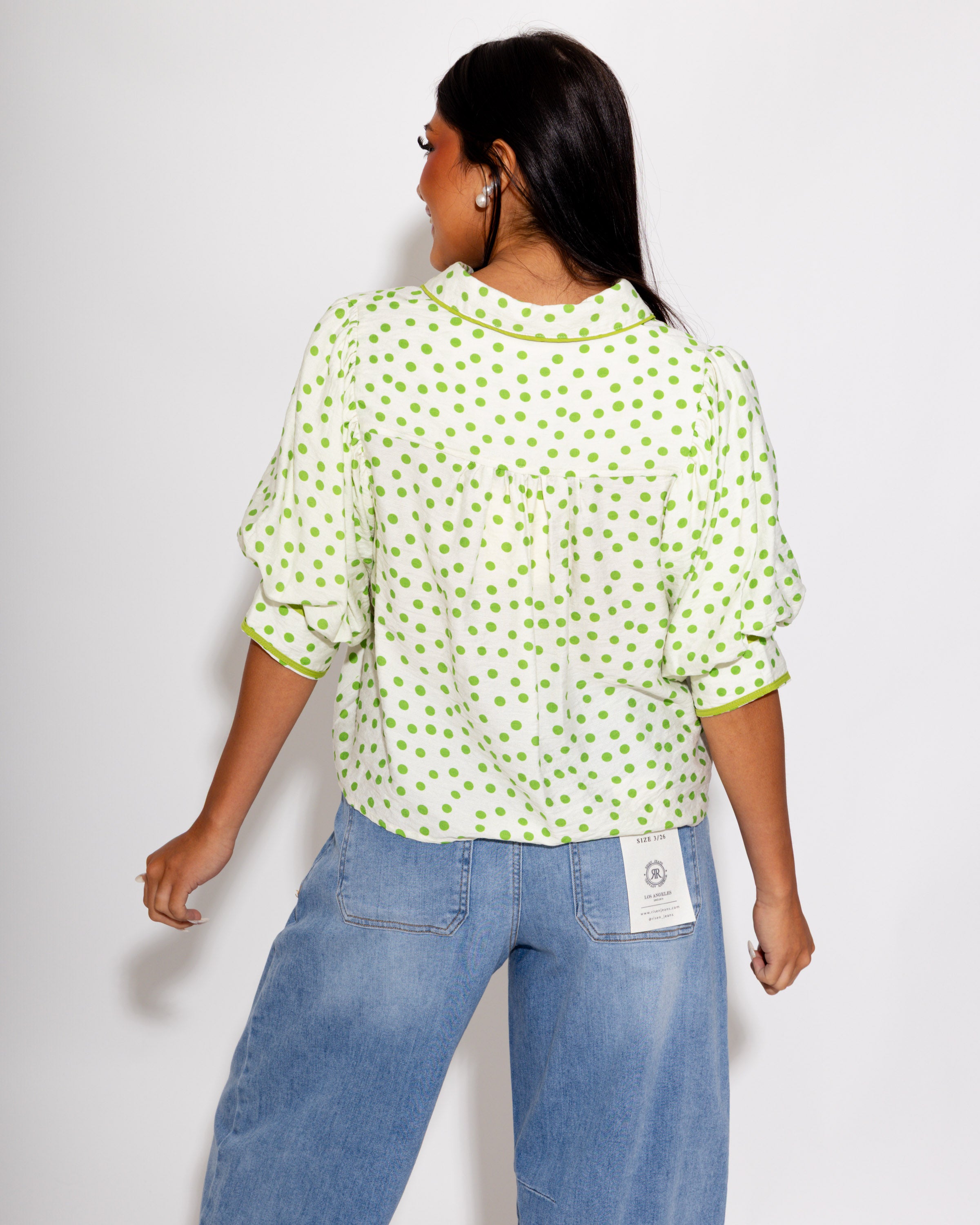 Classic Dot Puff Sleeve Top