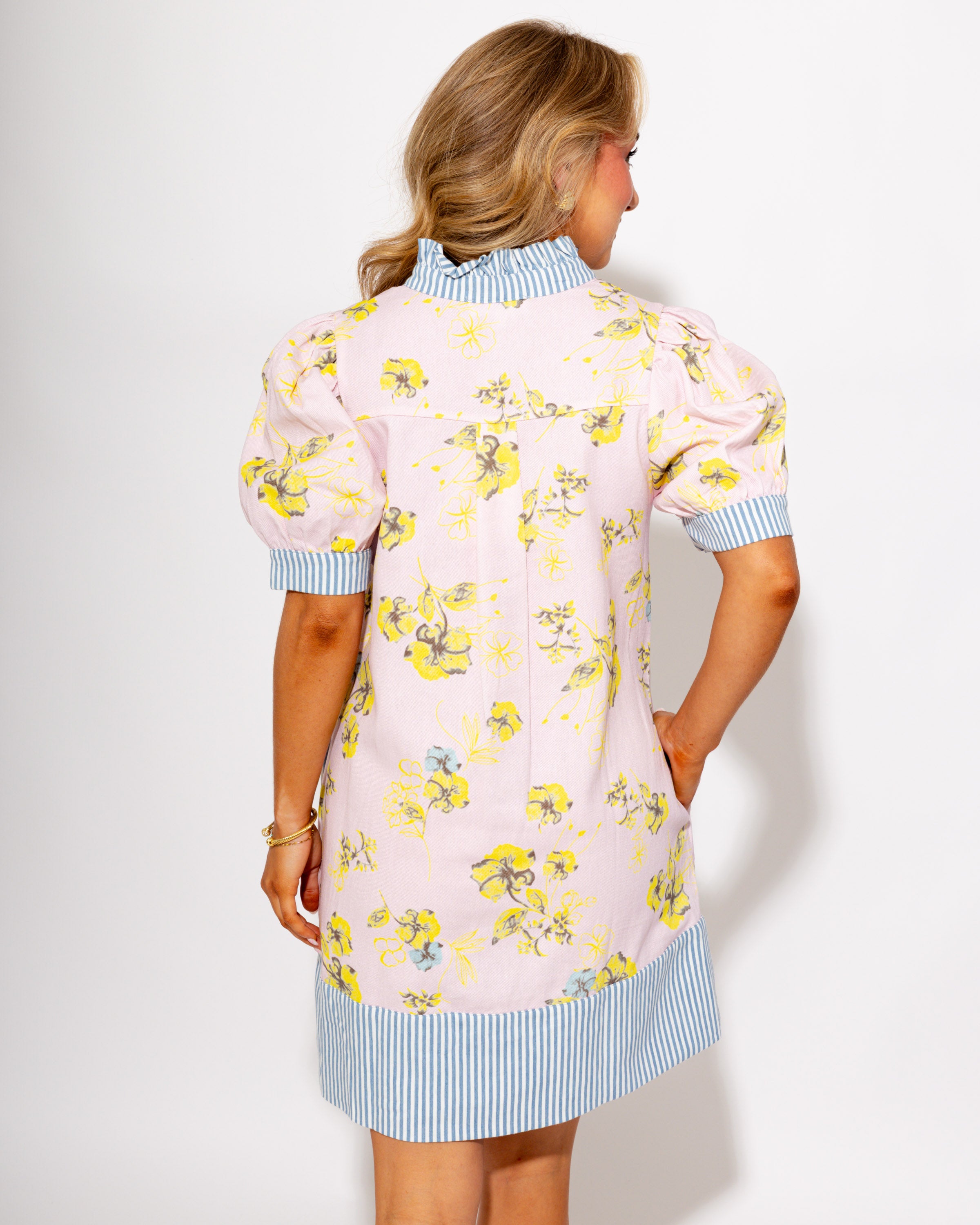 Pretty Petals Contrast Trim Dress