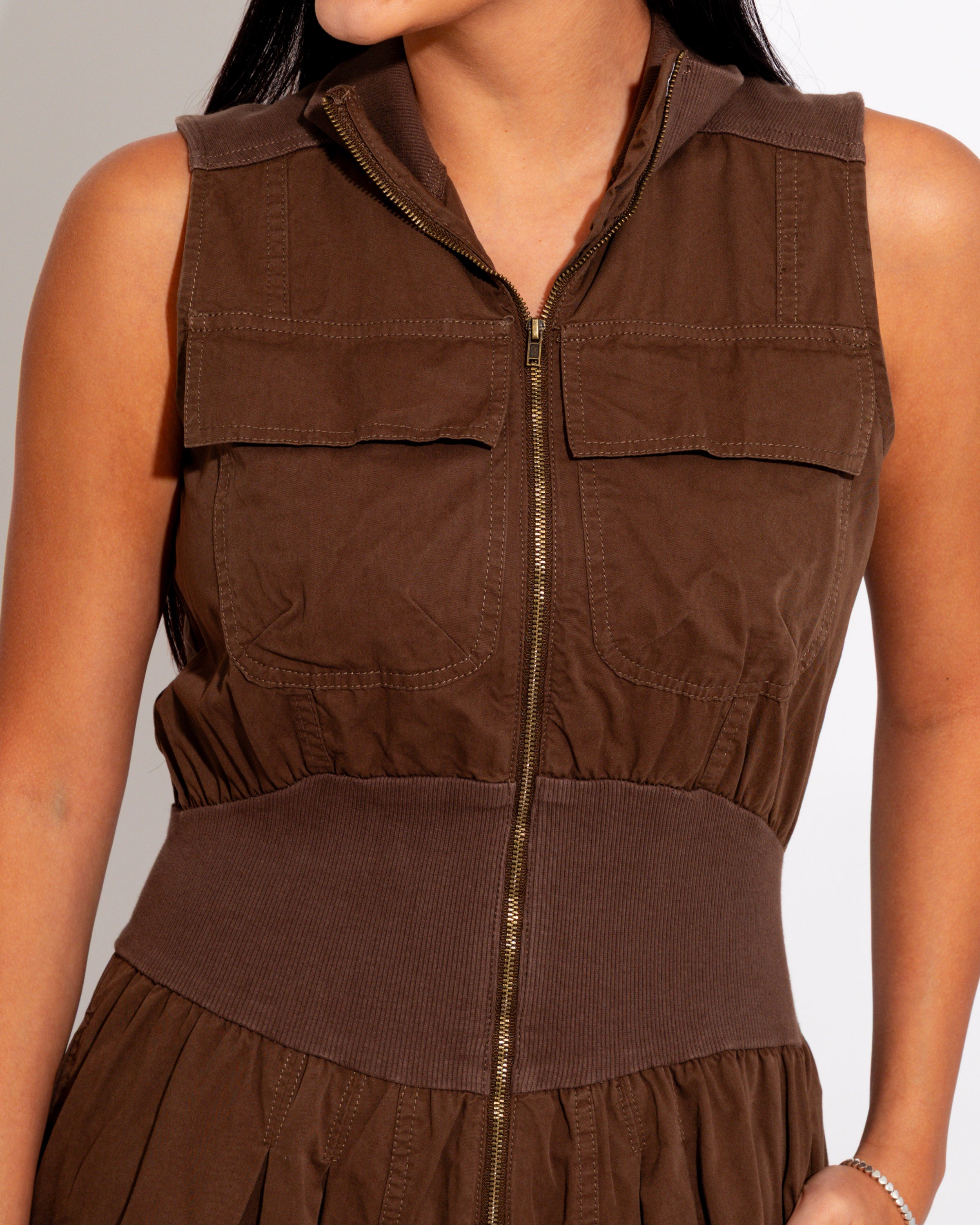 Cinched Waist Cargo Jumpsuit
