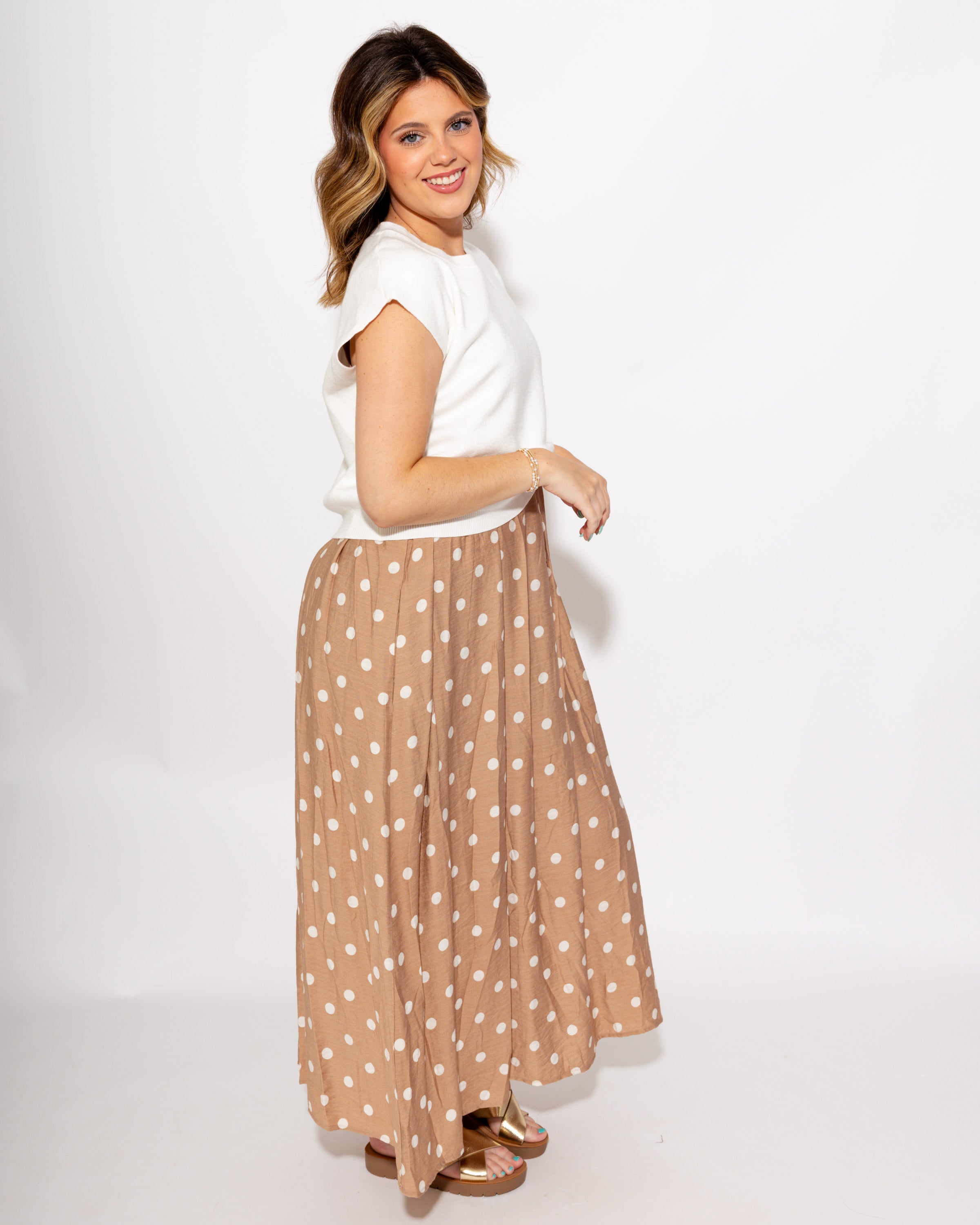 Effortless Layered Polka Dot Dress