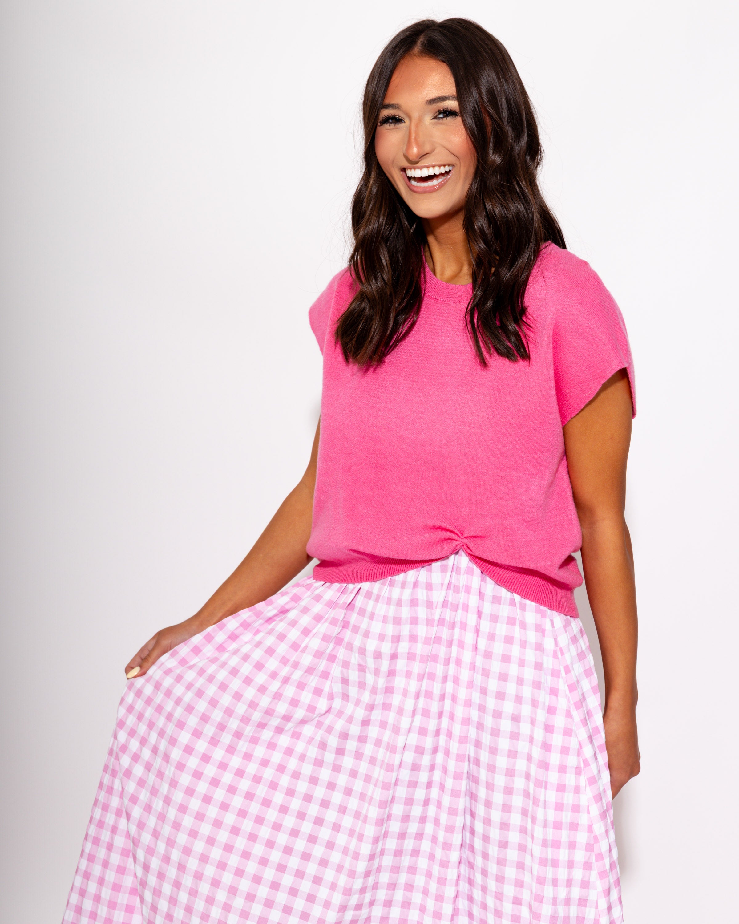 Elevated Layered Midi Dress in Pink