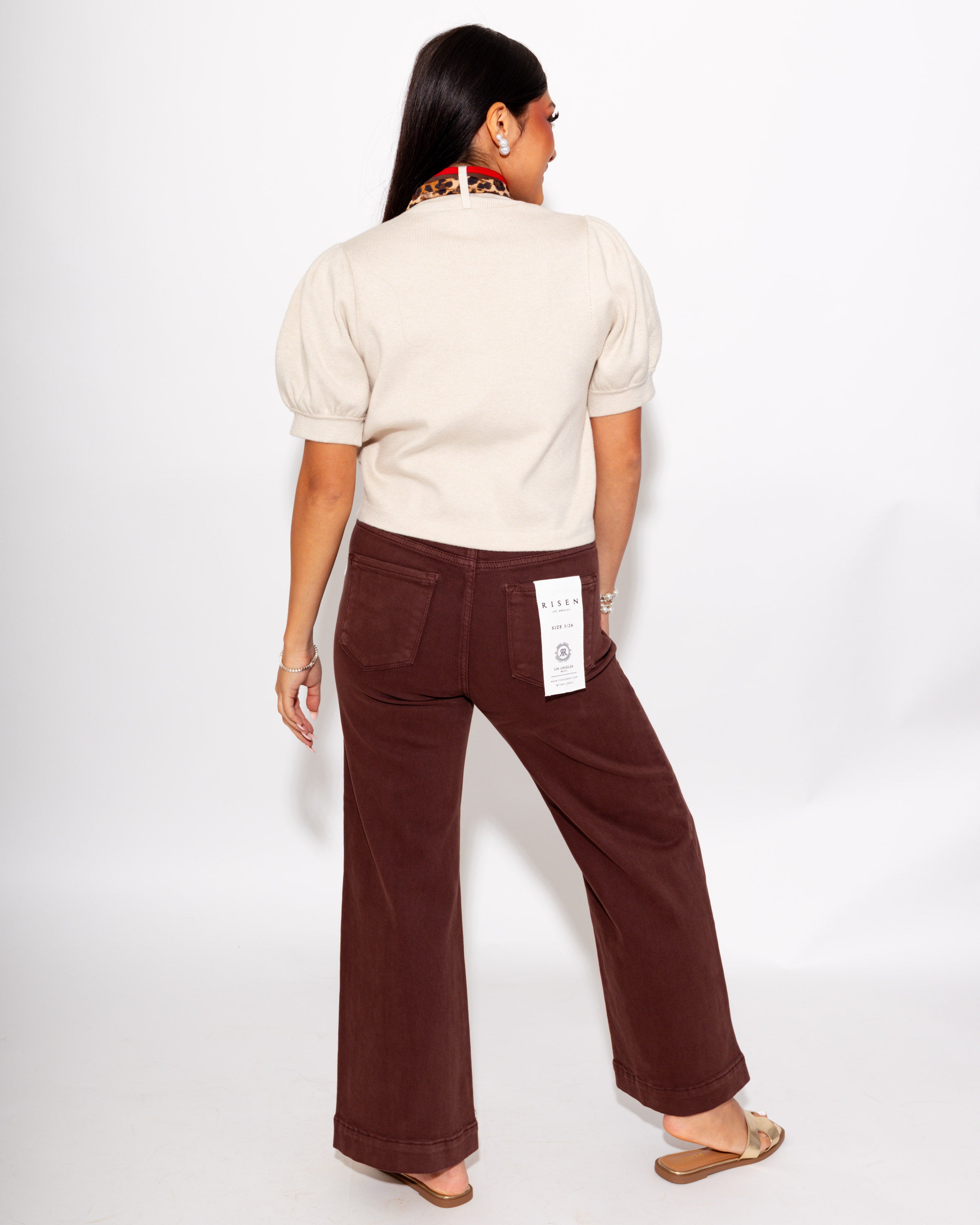 Sophisticated Scarf Detail Top in Ecru