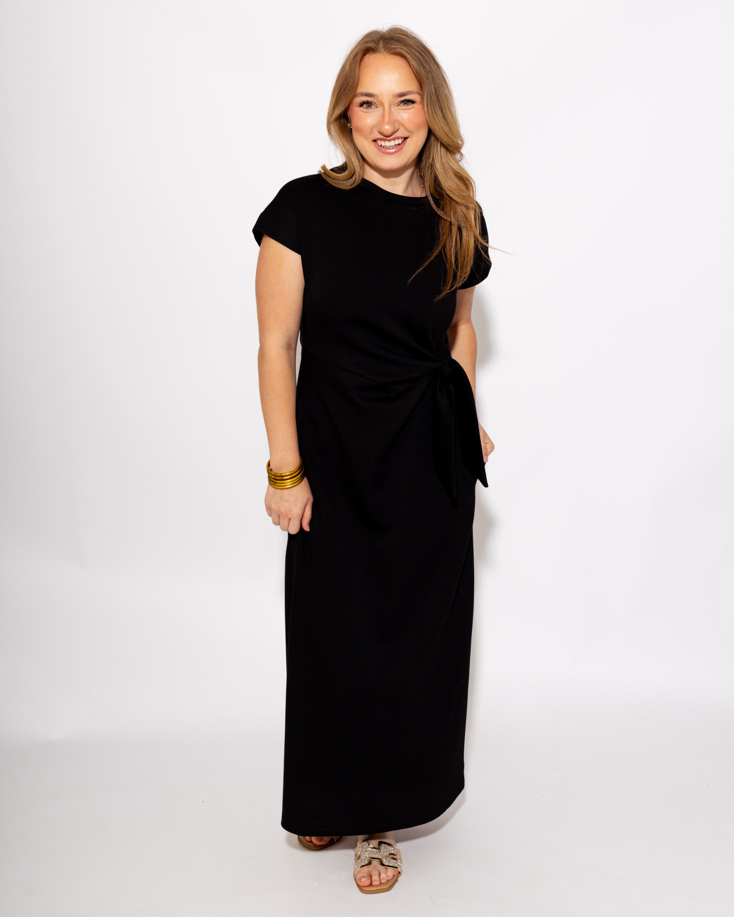 Elegant Side Tie Midi Dress