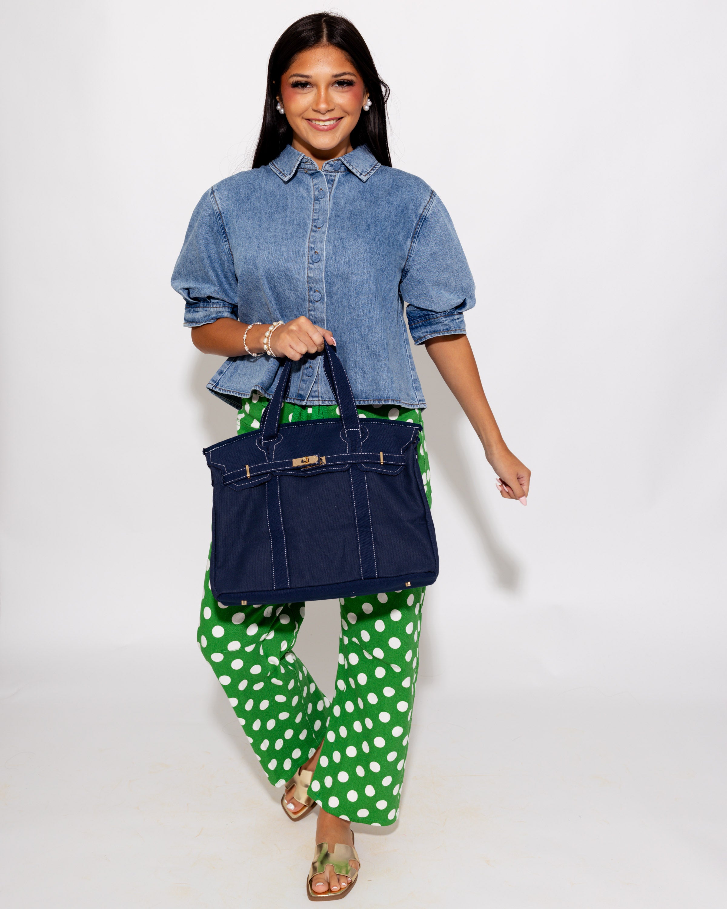The Everyday Luxe Tote in Navy