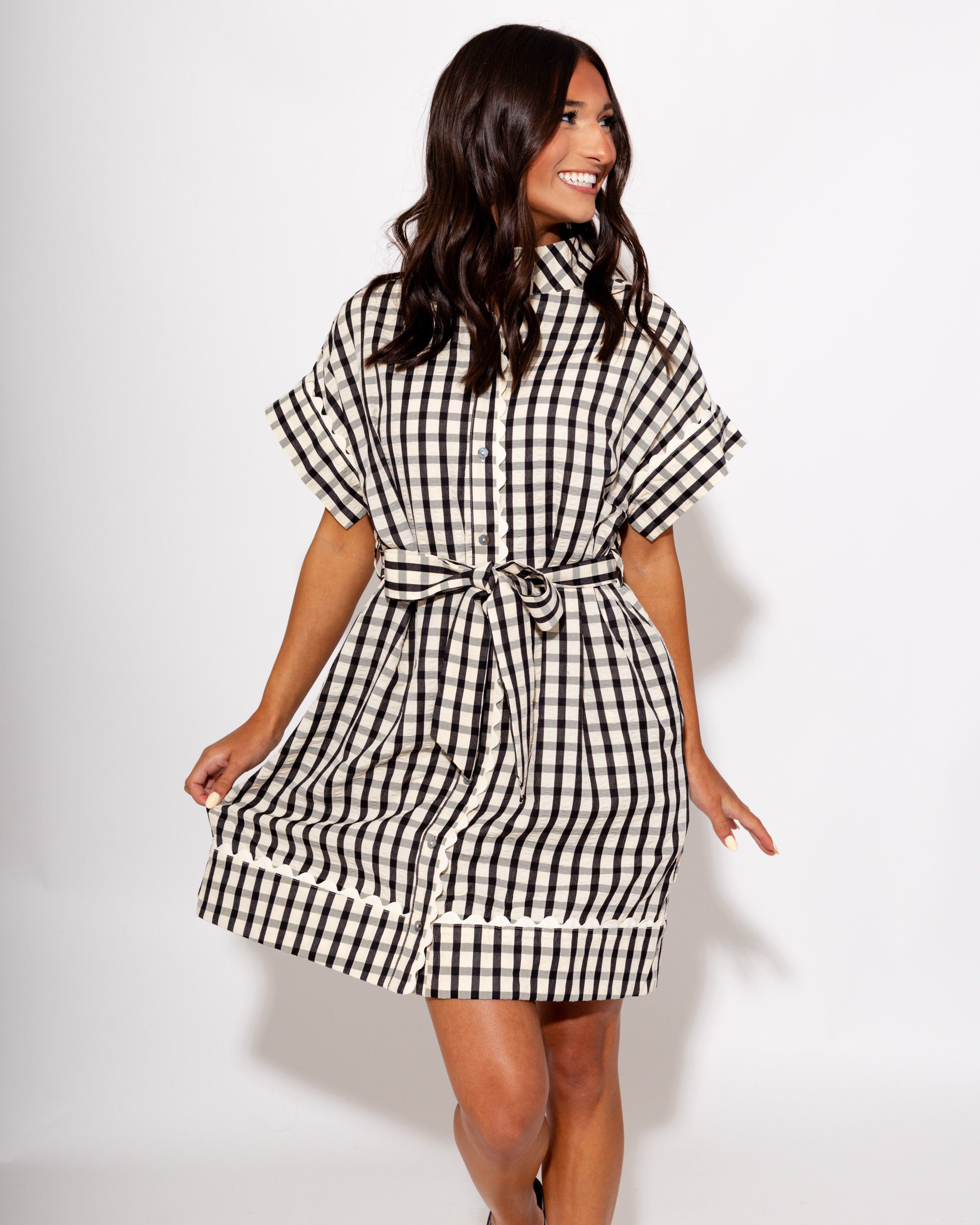 Classic Gingham Button-Down Mini