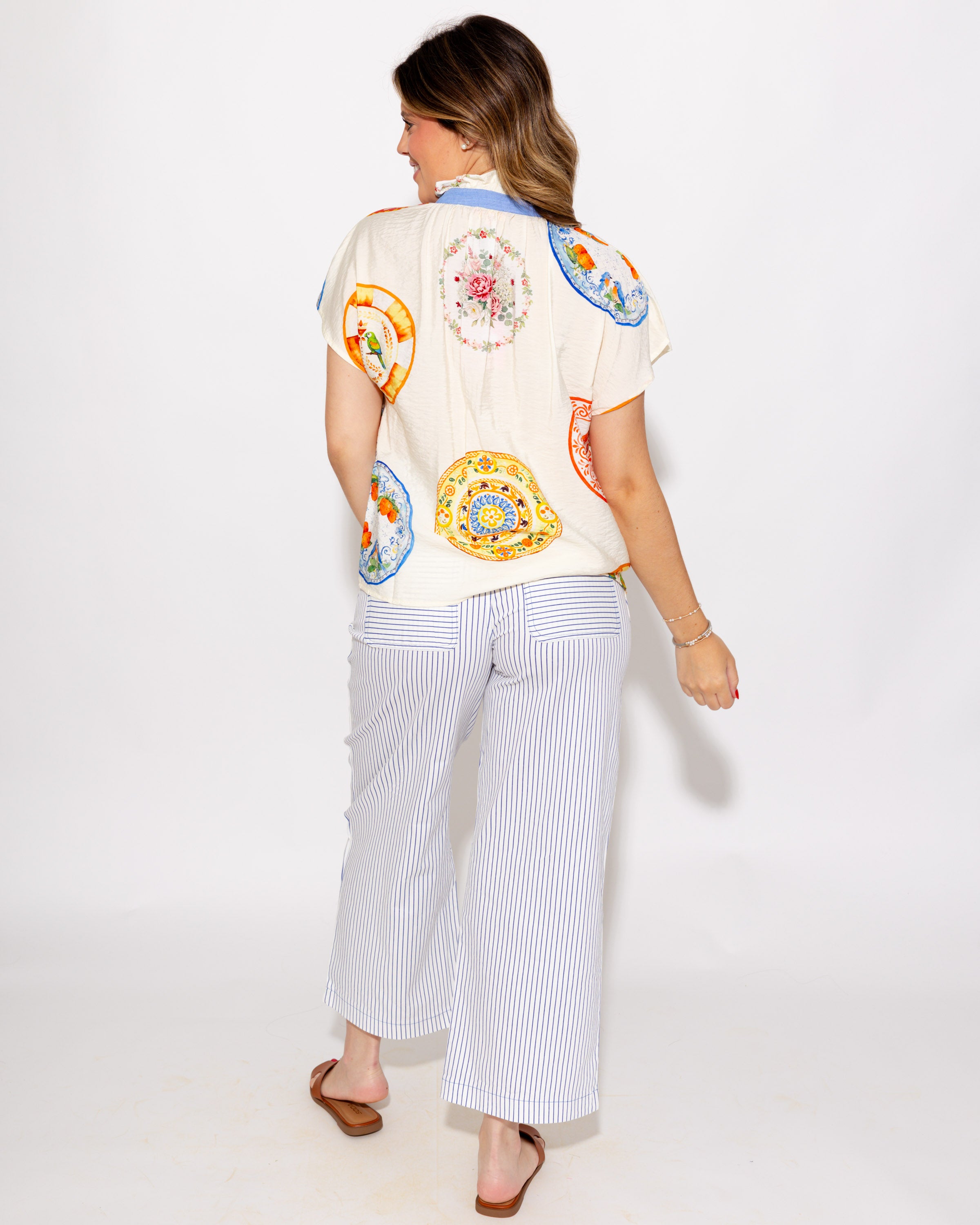 Vintage Charm Flutter Sleeve Top