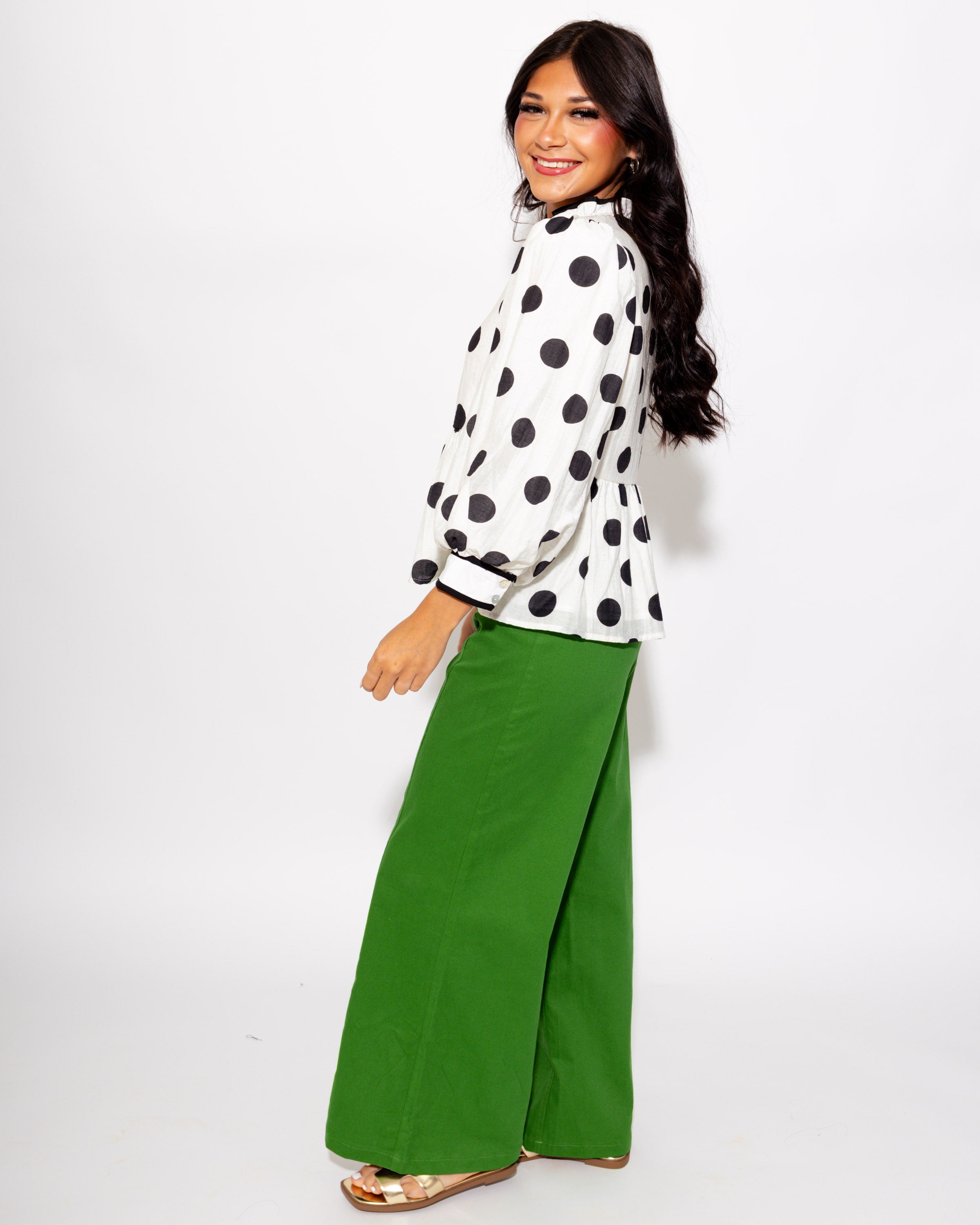 Fun & Flirty Polka Dot Top in White