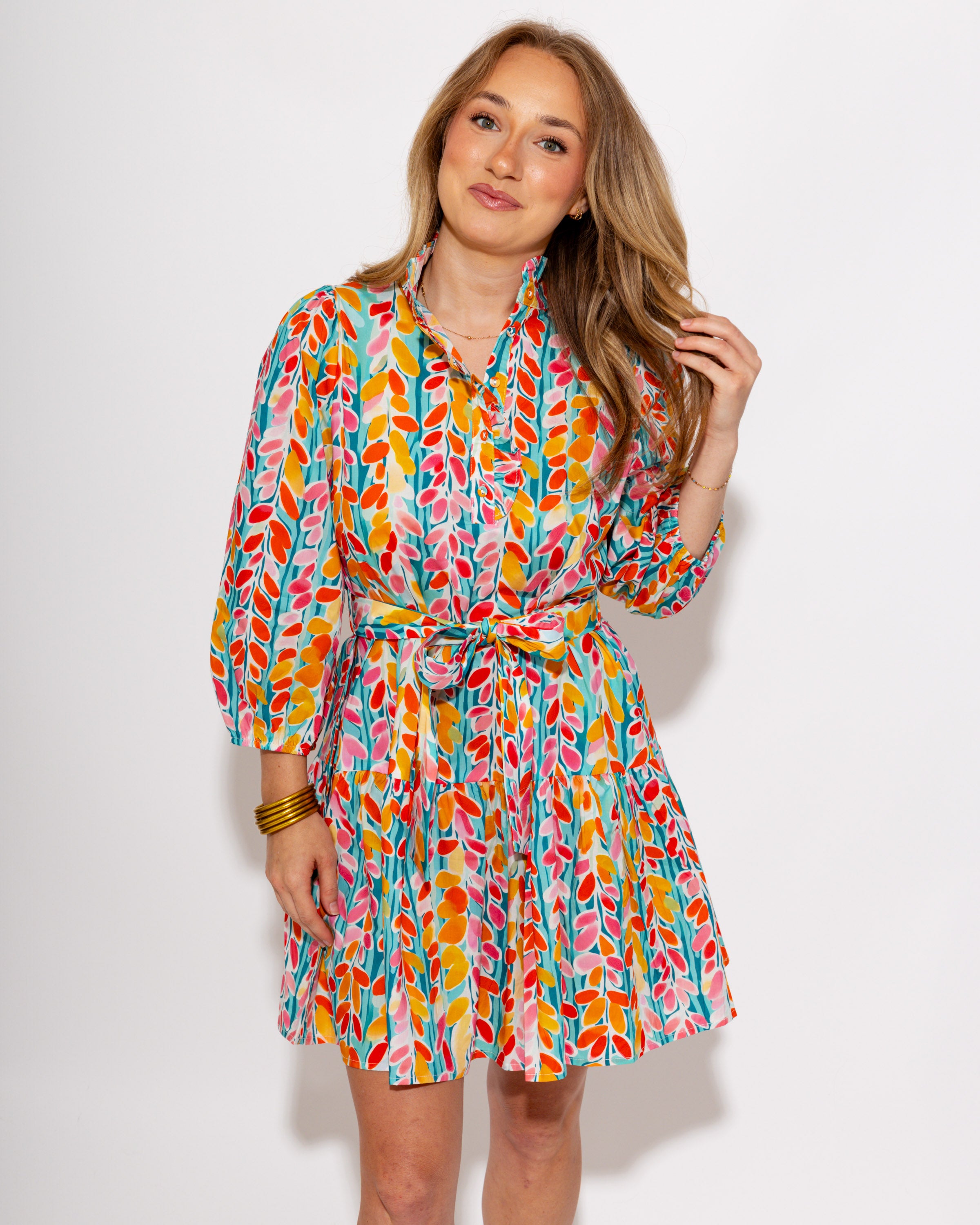Vibrant Floral Trails Mini Dress