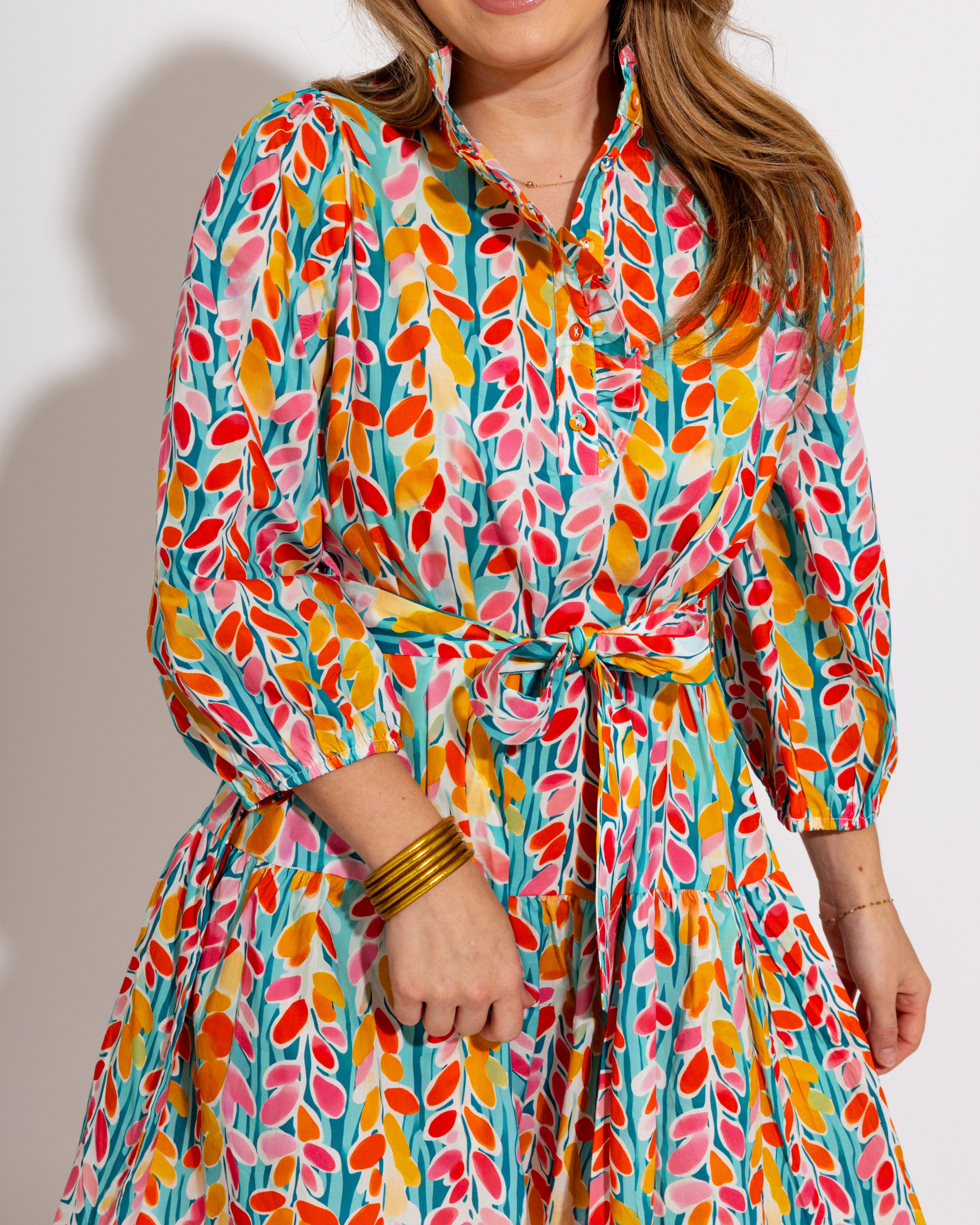 Vibrant Floral Trails Mini Dress