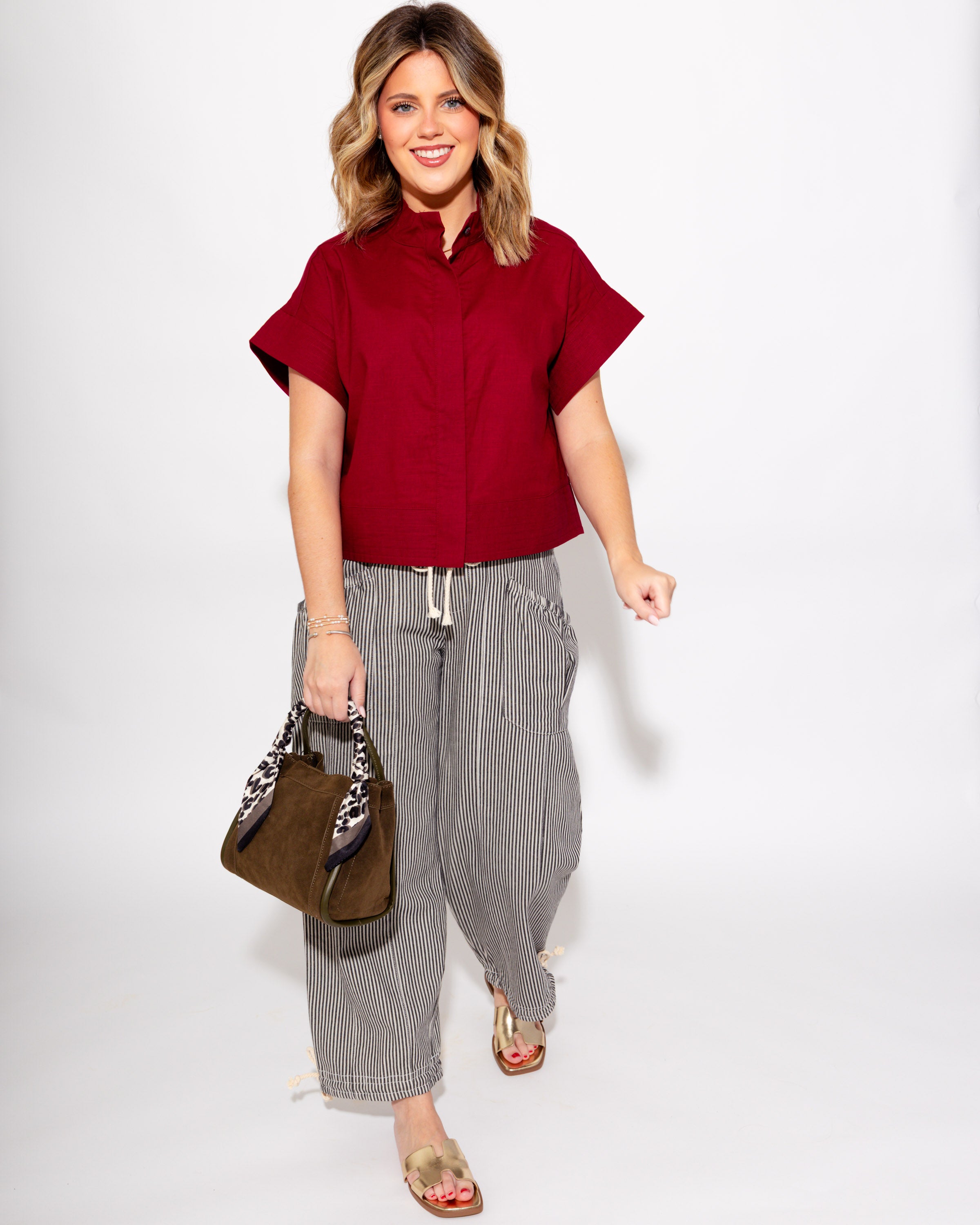 Timeless Short Sleeve Top in Merlot