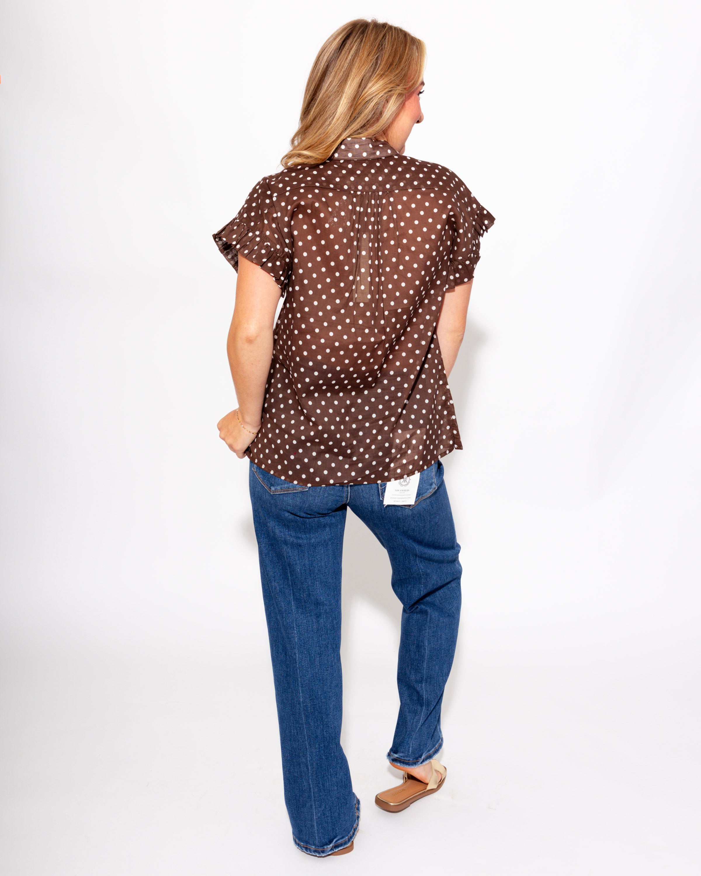 Polka Dot Ruffle Top