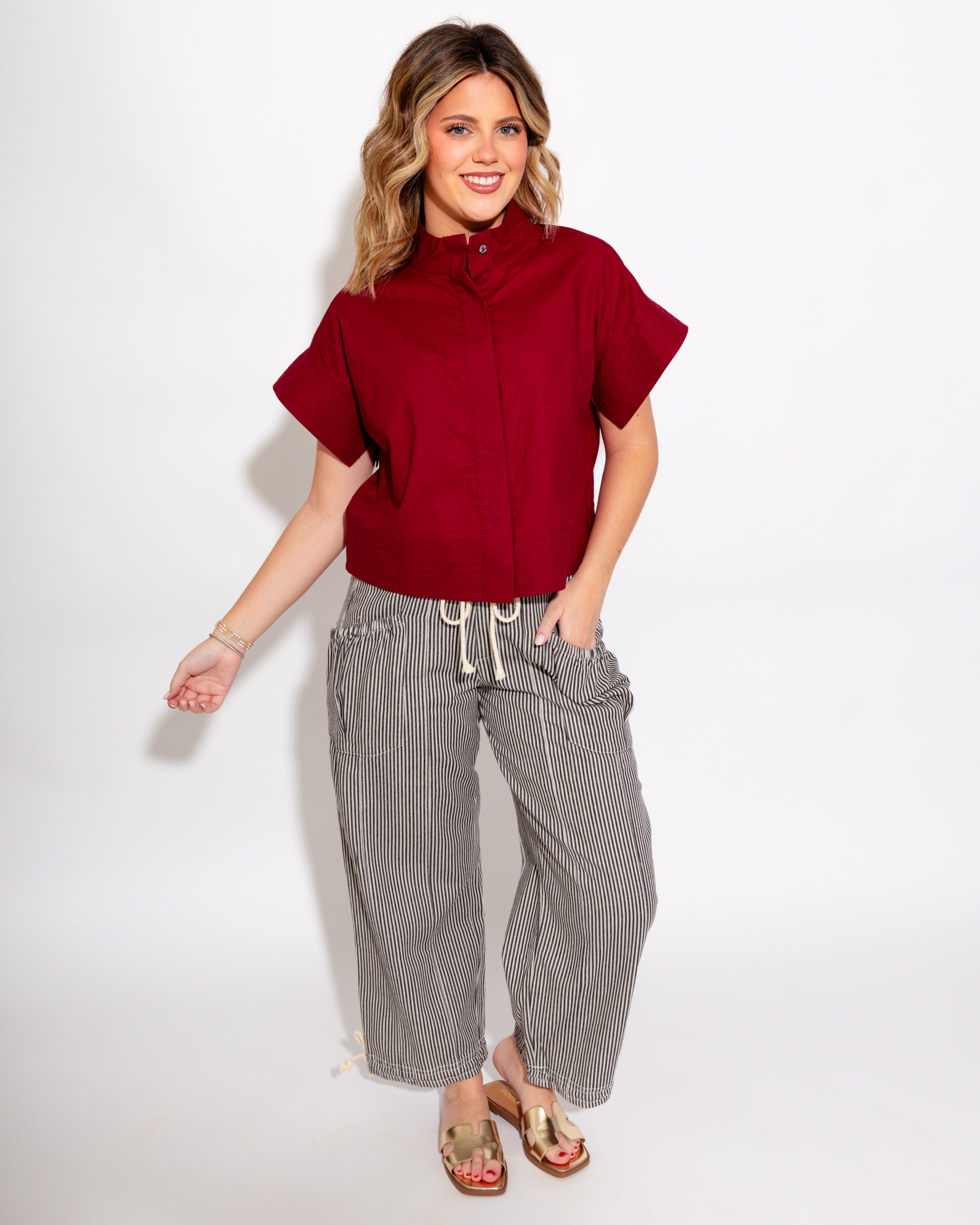 Timeless Short Sleeve Top in Merlot